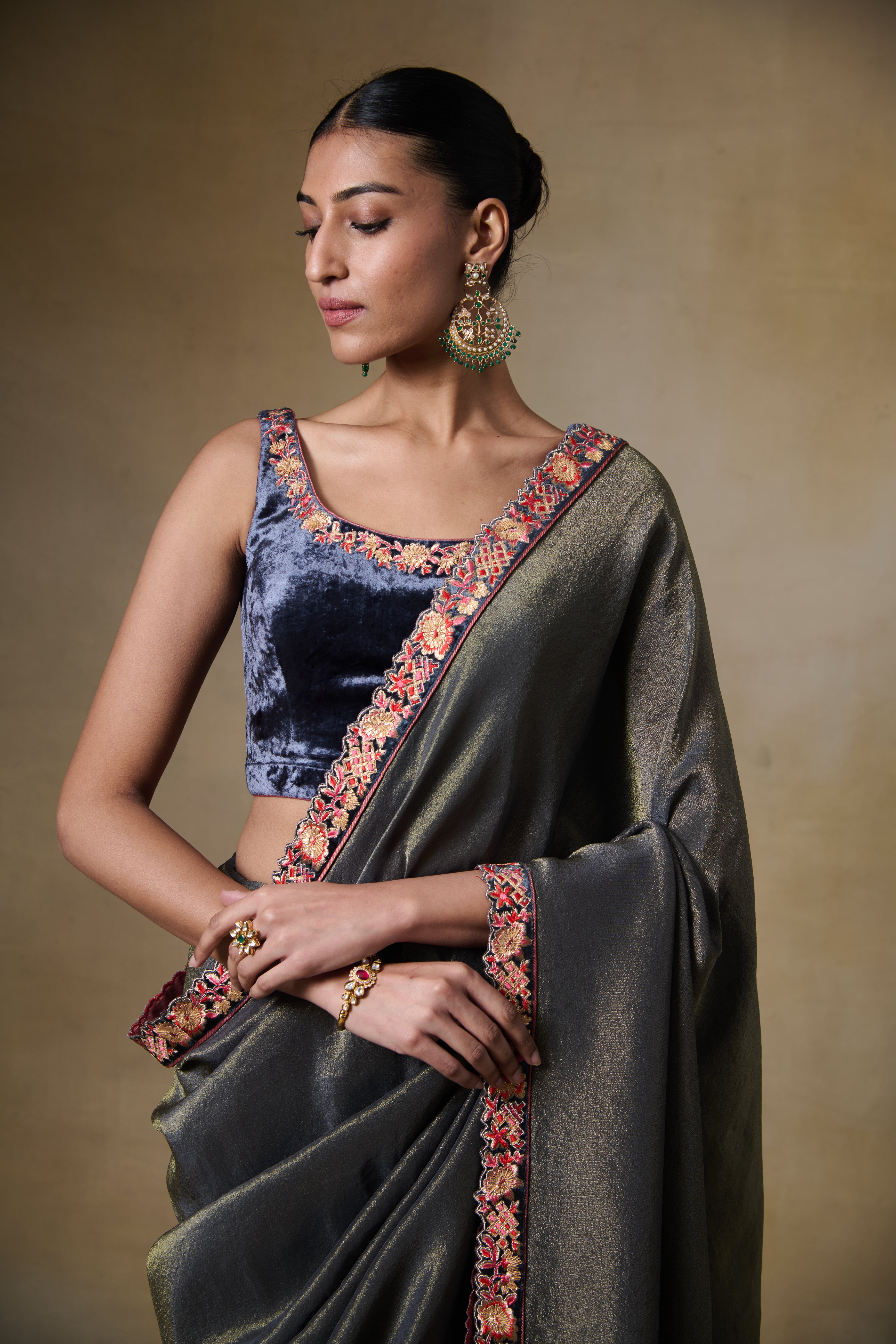 Alam Saree - Grey