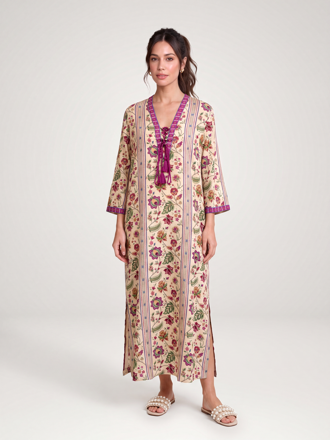 Toran Kaftan Dress - Chiku