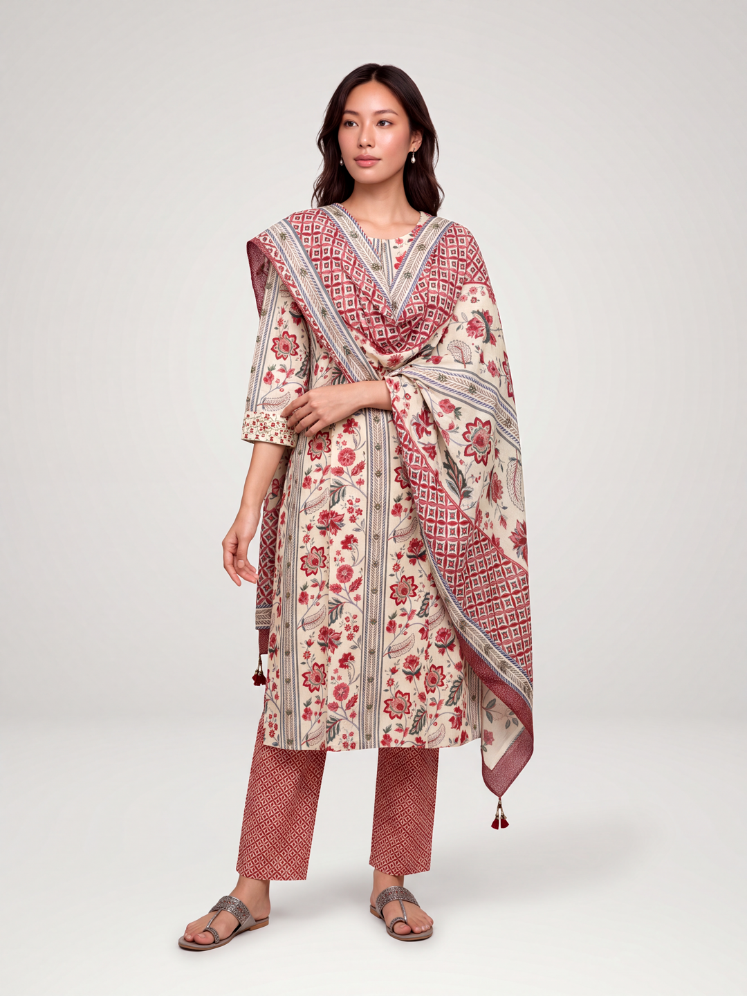 Surmayi Kurta set - Red