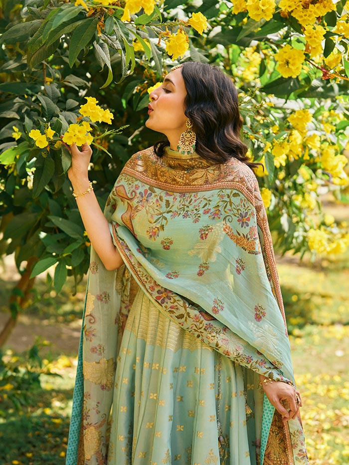 Adaa Lehenga Set - Green