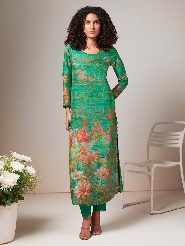 Nilofer Kurta Set - Green