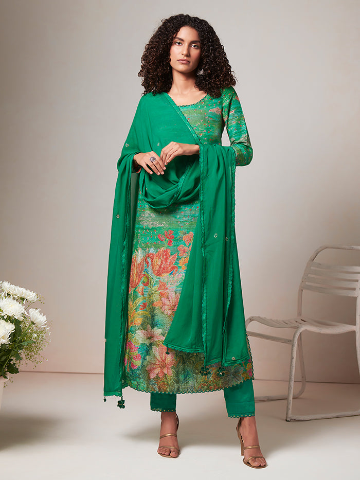 Nilofer Kurta Set - Green