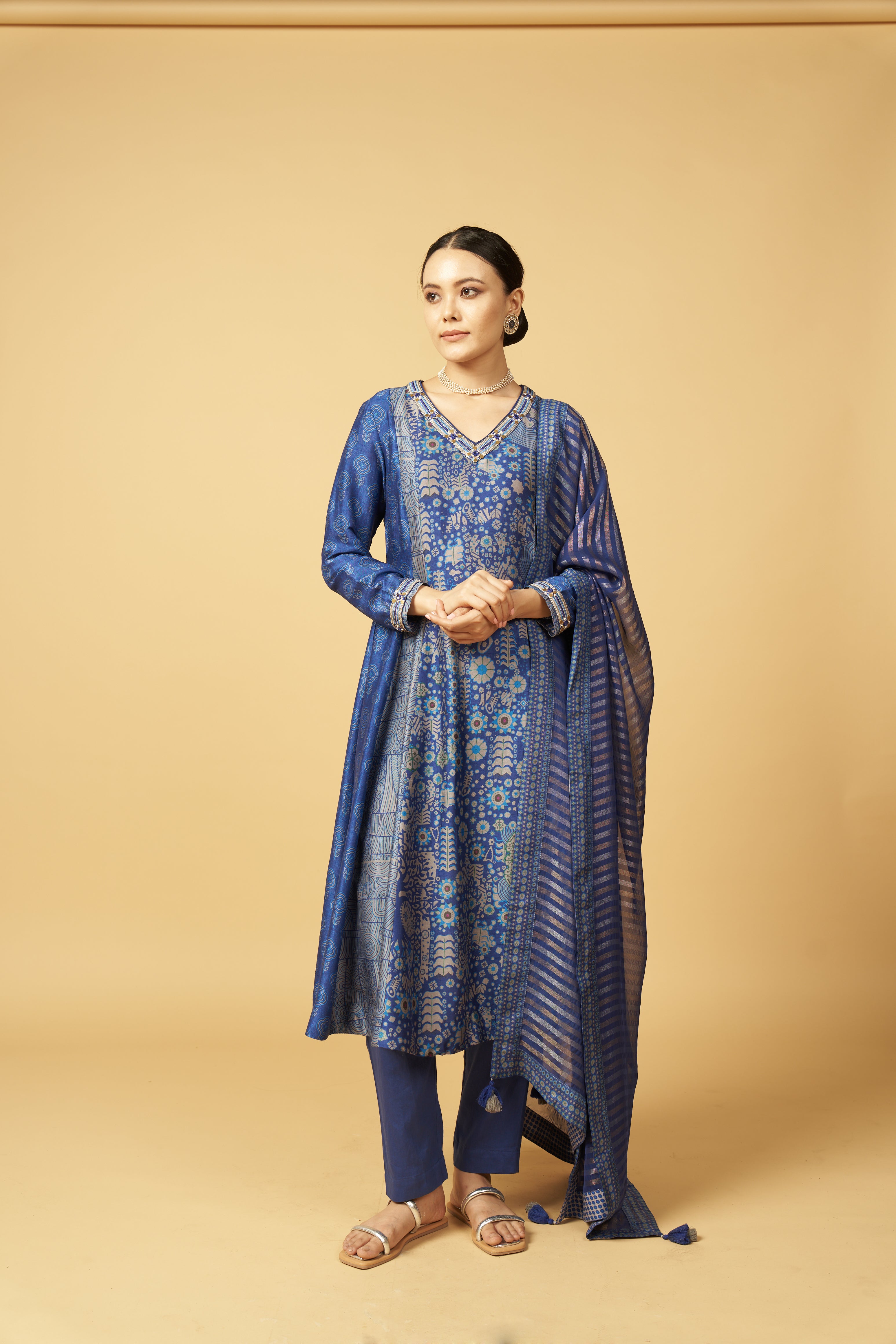 Payal Kurta Set with Dupatta - Blue