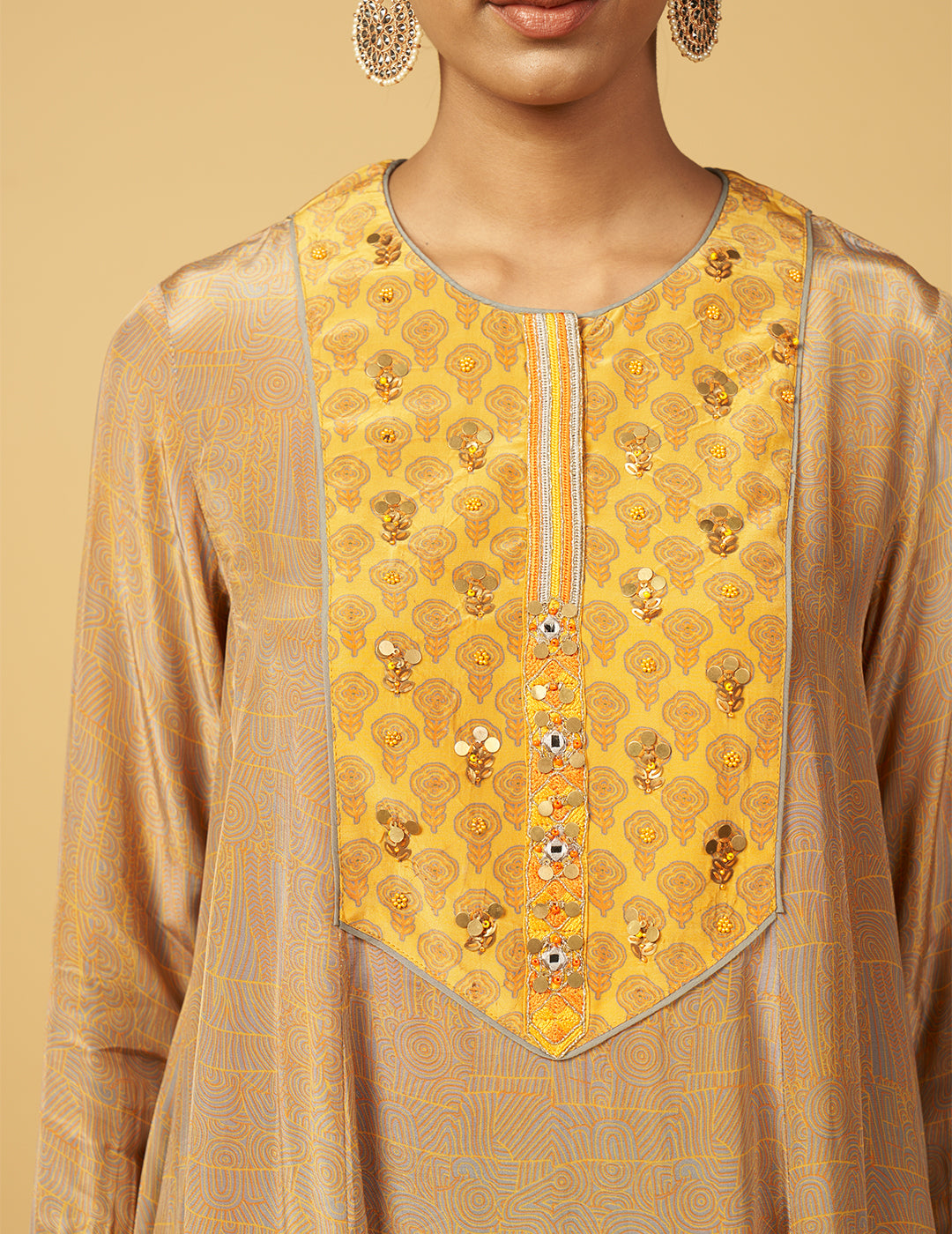 Kavrin Kurta Set with Dupatta - Yellow