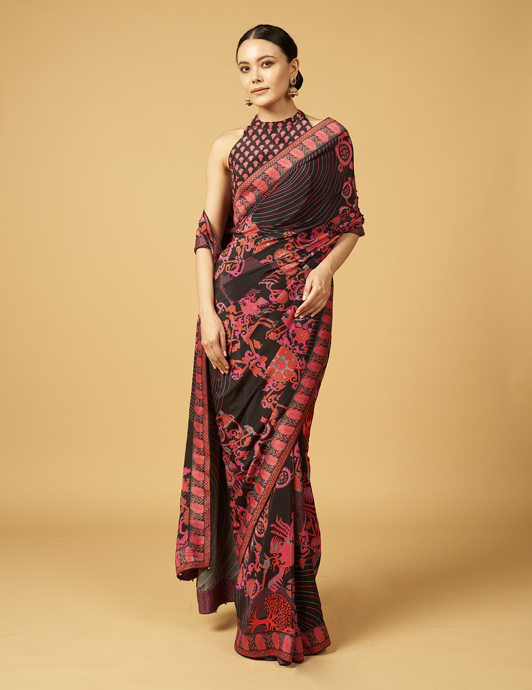 Baiga Kapaat Saree - Black