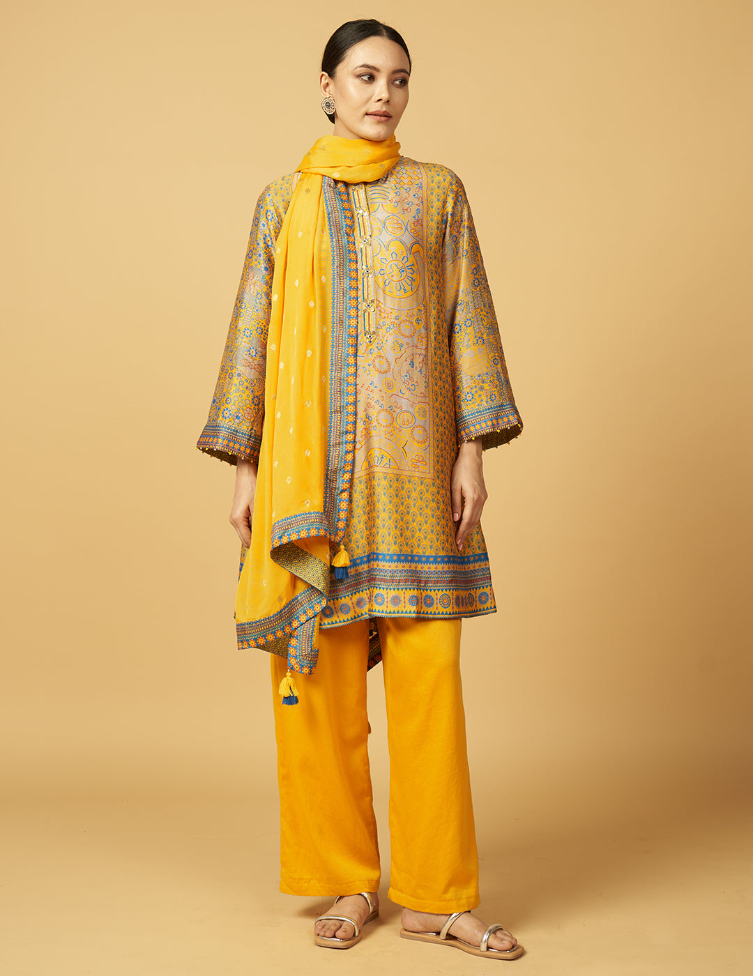 Santiya Kurta Set with Dupatta - Yellow