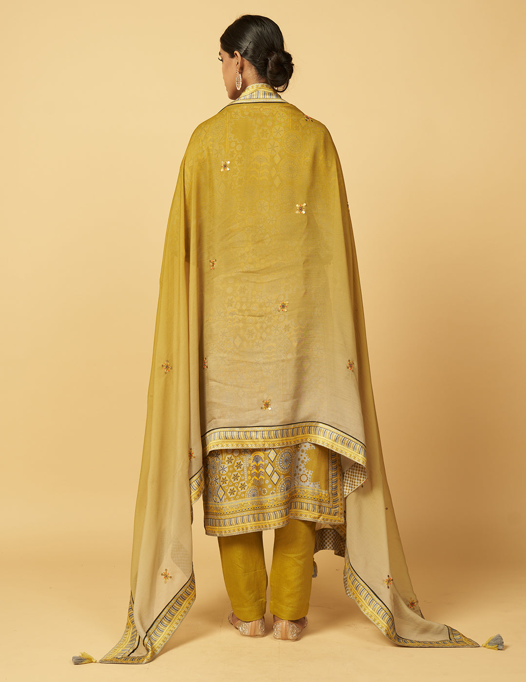Maurya Kurta Set with Dupatta - Green