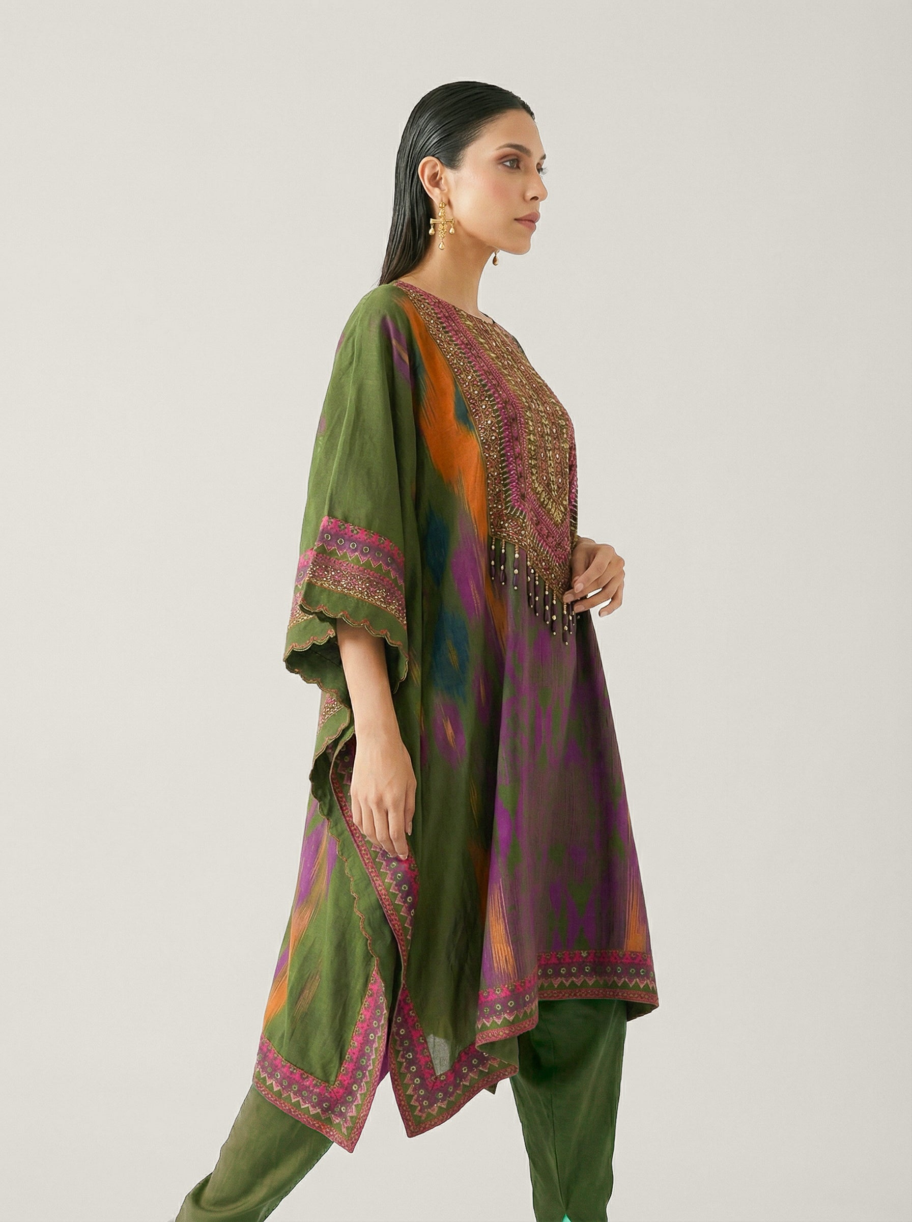 Zariah Kaftan Set Olive Green