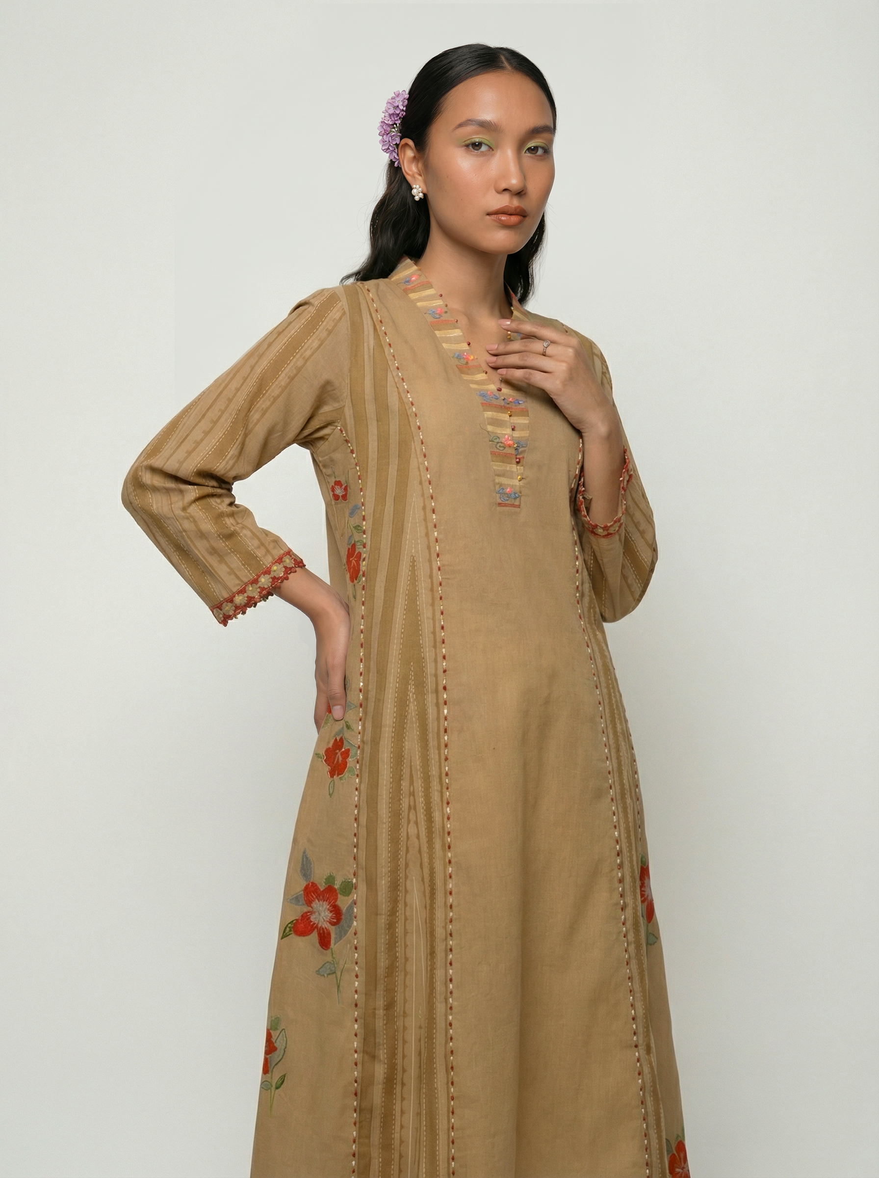 Mizaaj kurta set - Beige