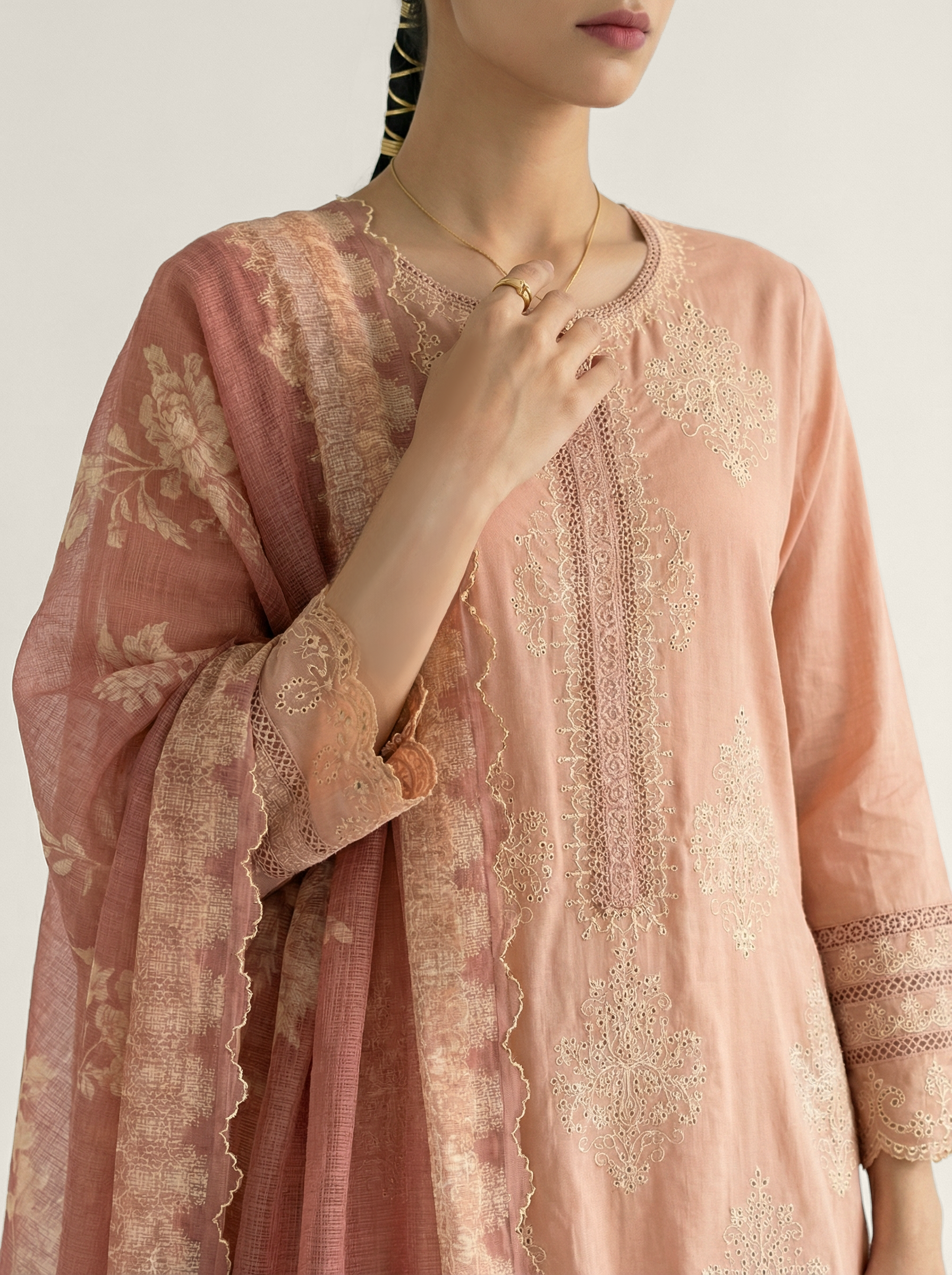 Nirai Kurta Set - Beige