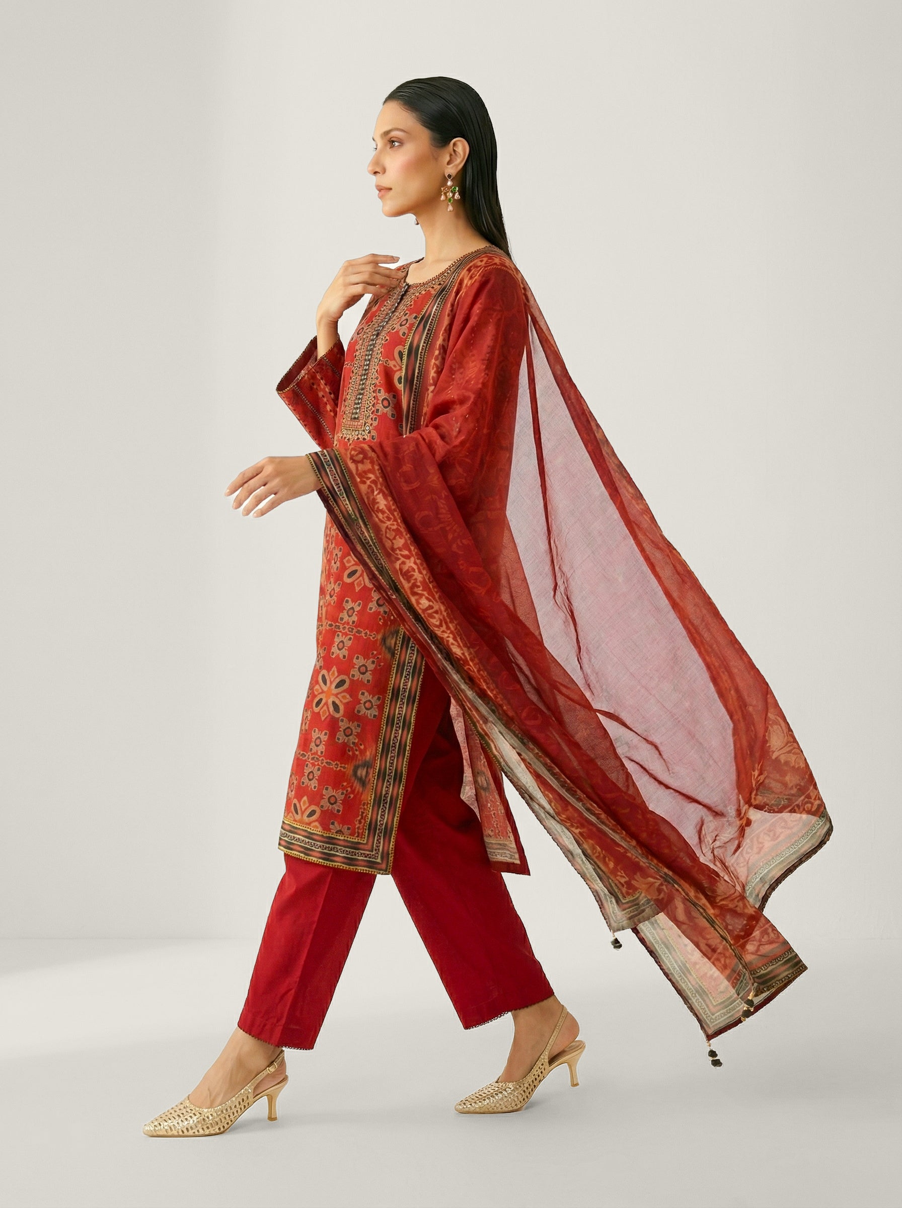 Vireya Kurta Set - Red