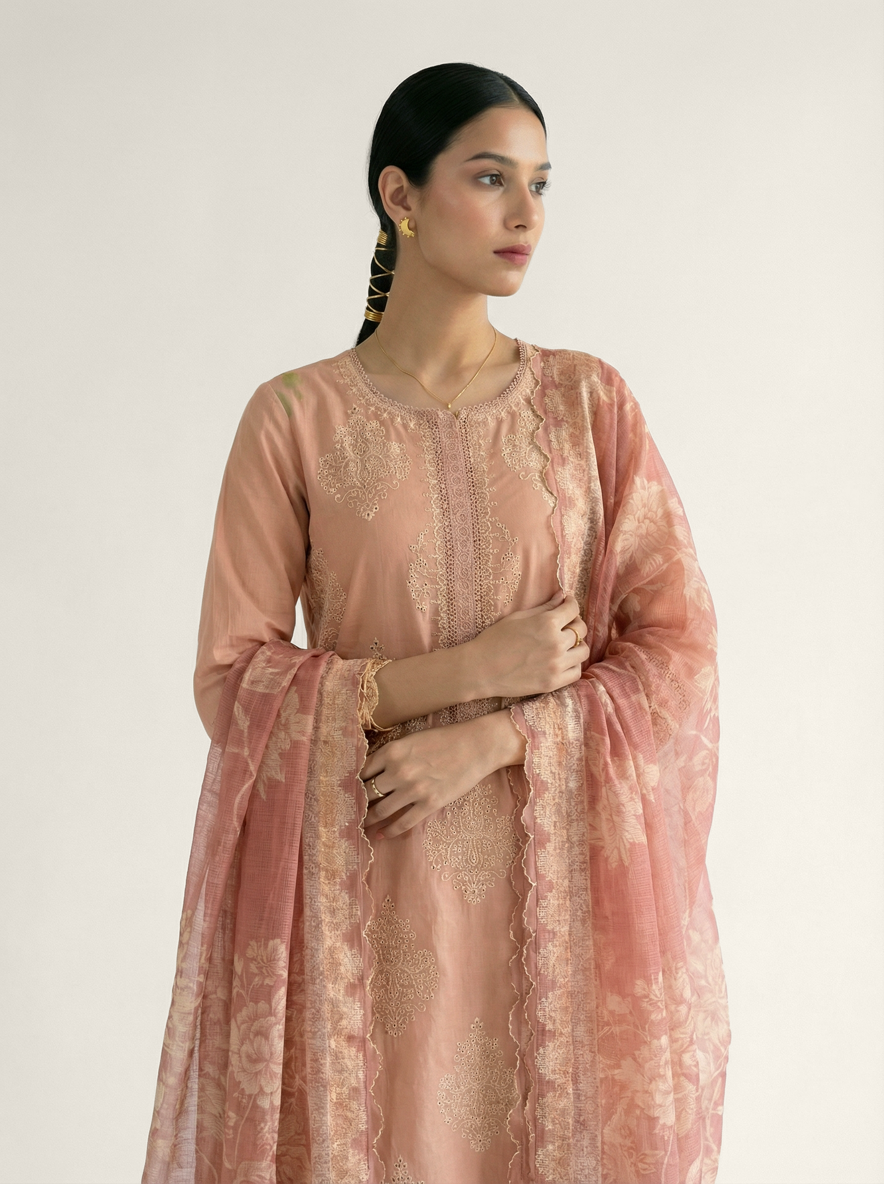 Nirai Kurta Set - Beige
