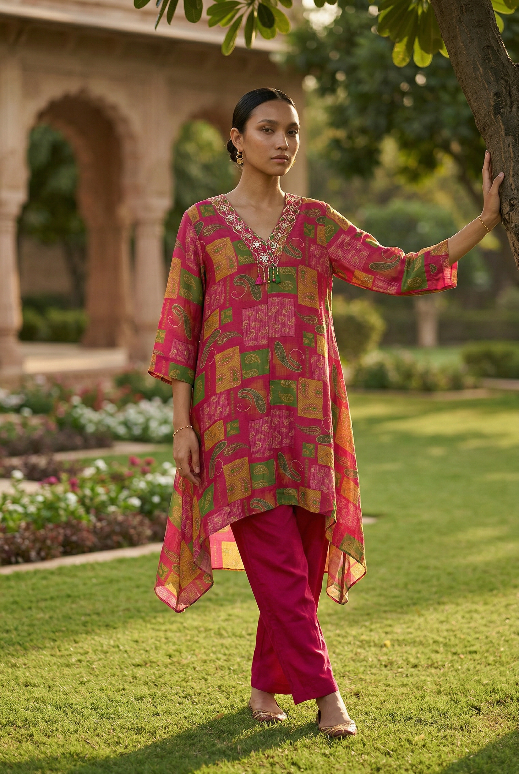 Mehrgul Kurta Set - Pink