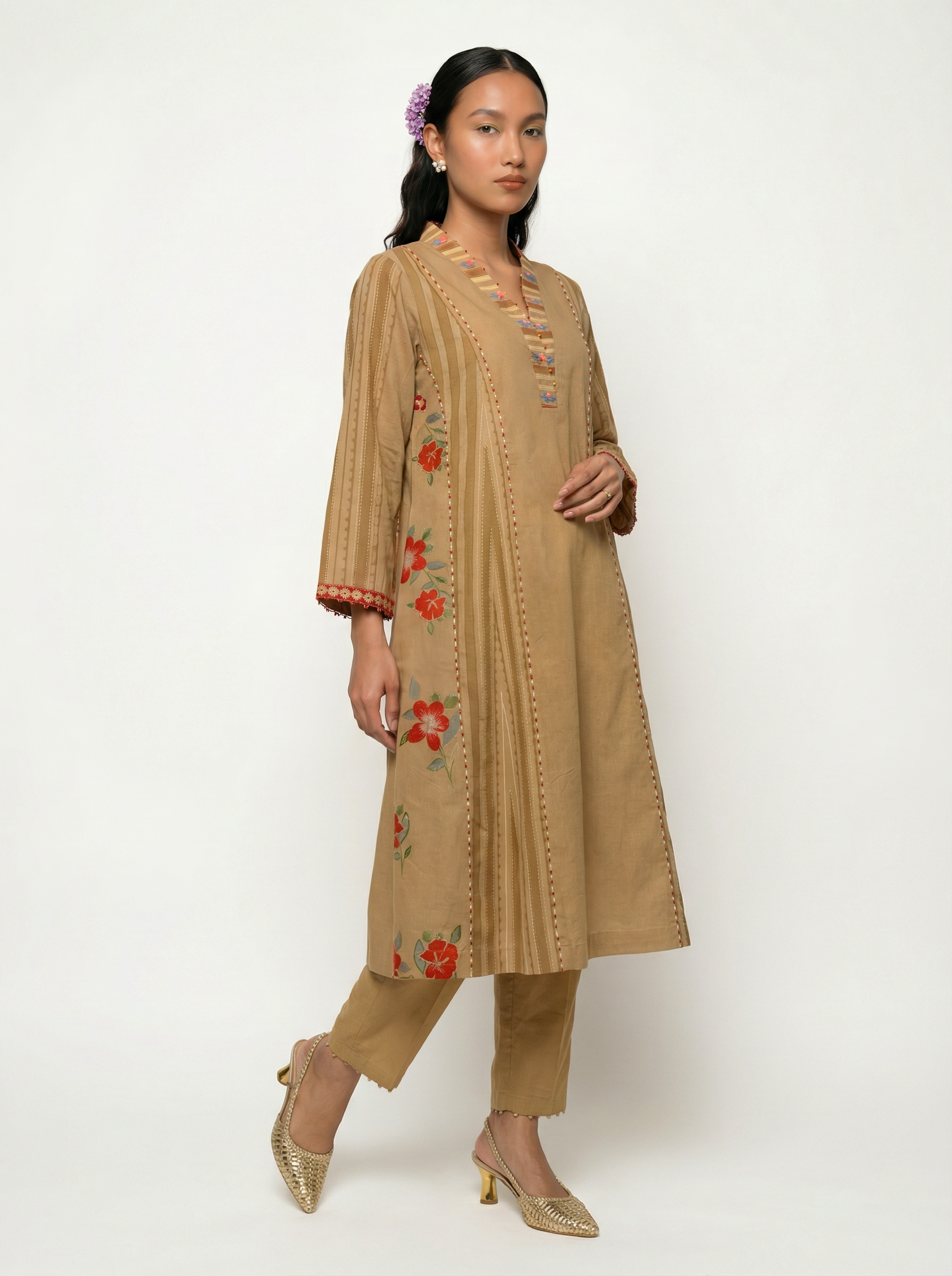 Mizaaj kurta set - Beige