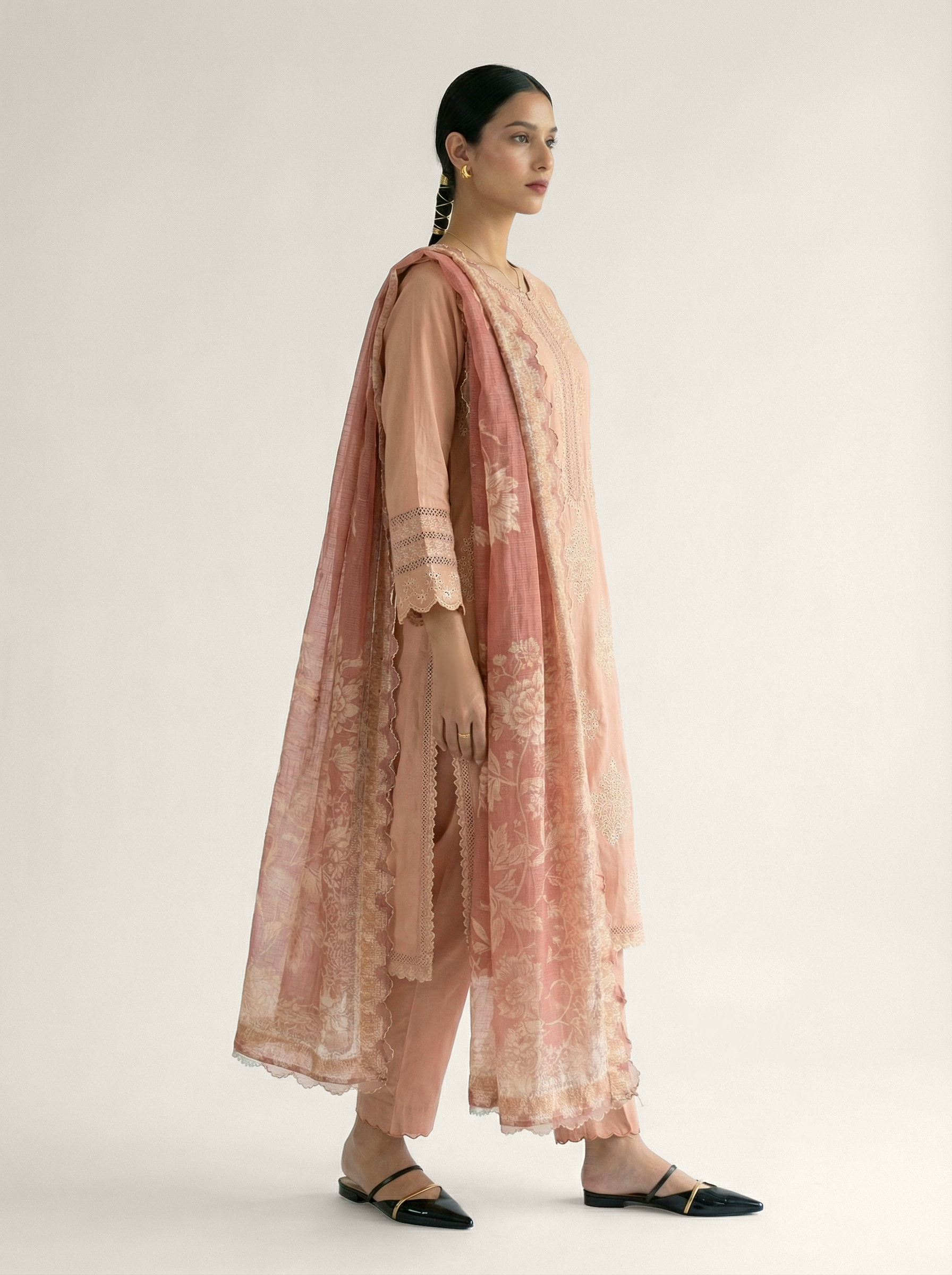 Nirai Kurta Set - Beige