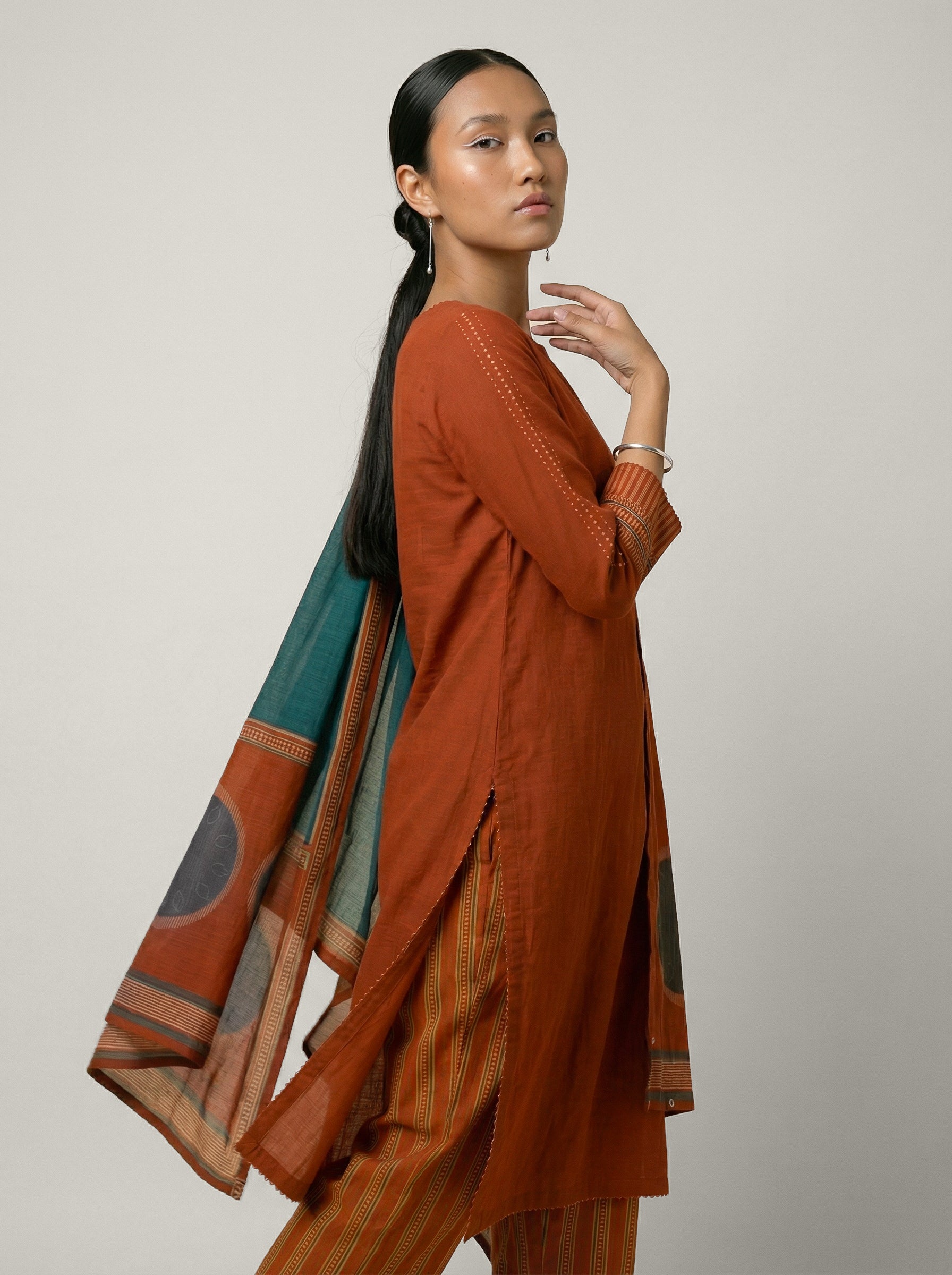 Boardroom Kurta Set - Rust