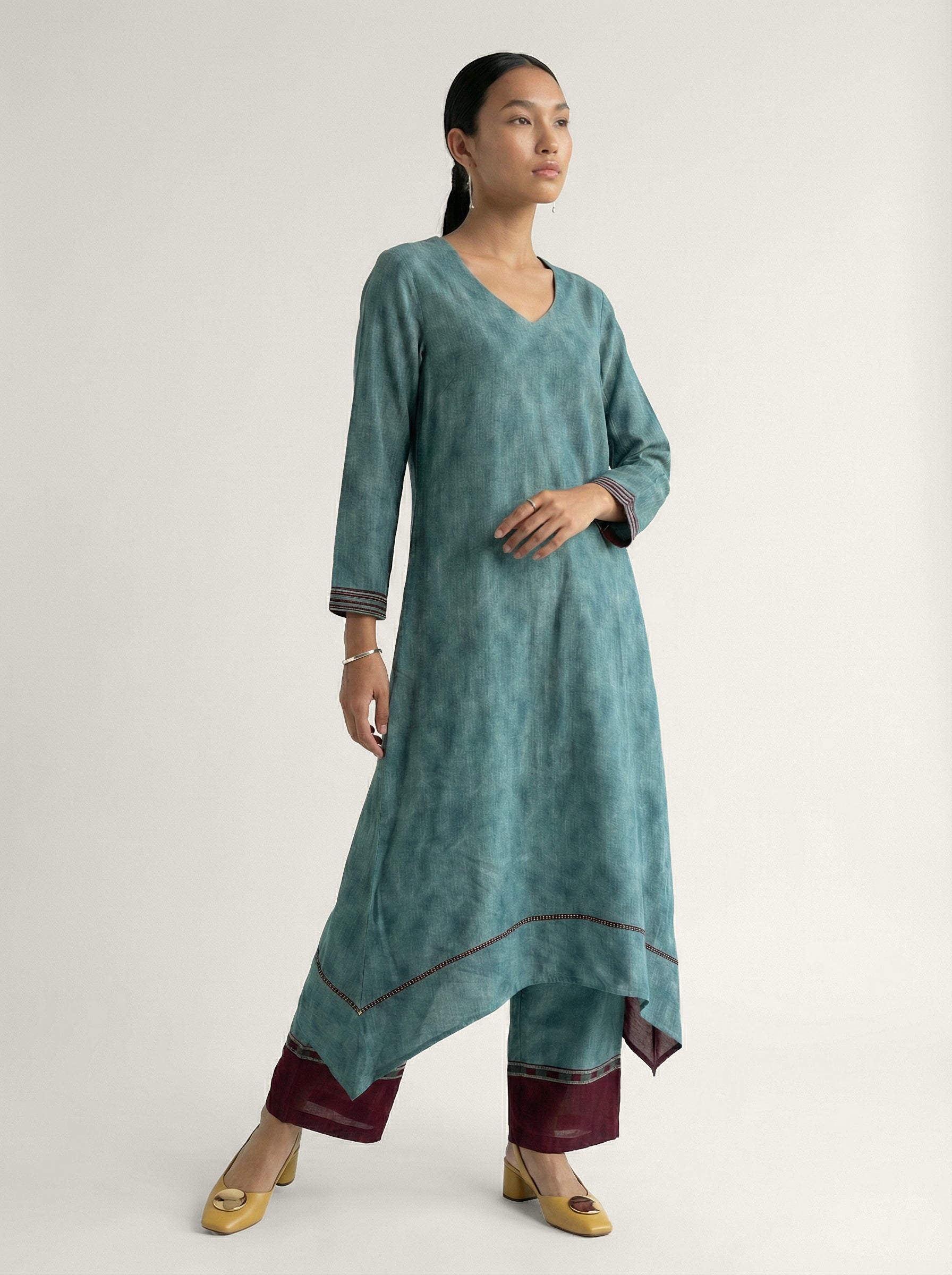 Azure Statement Kurta Set - Blue