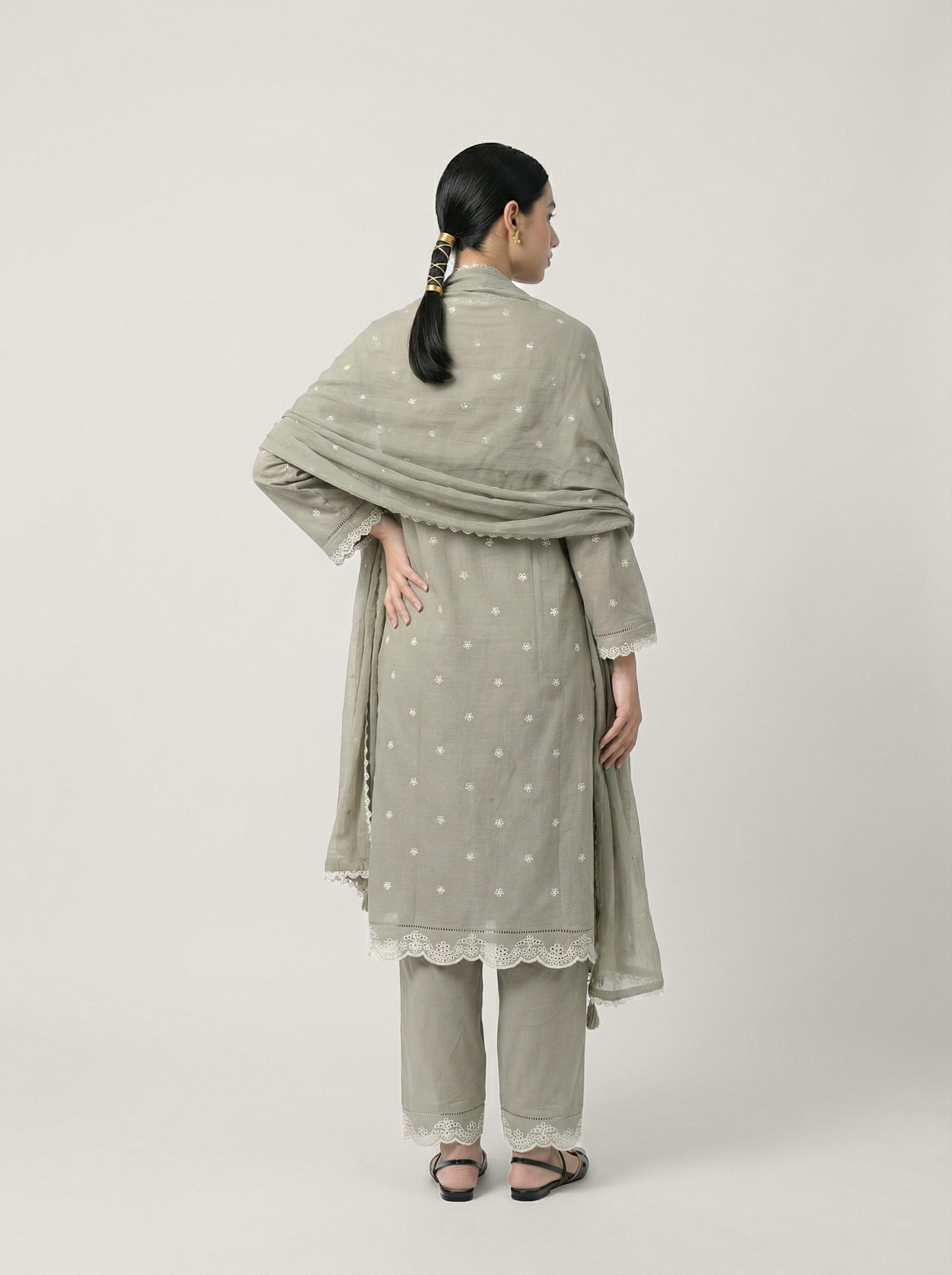 Nairiti Kurta Set - Grey