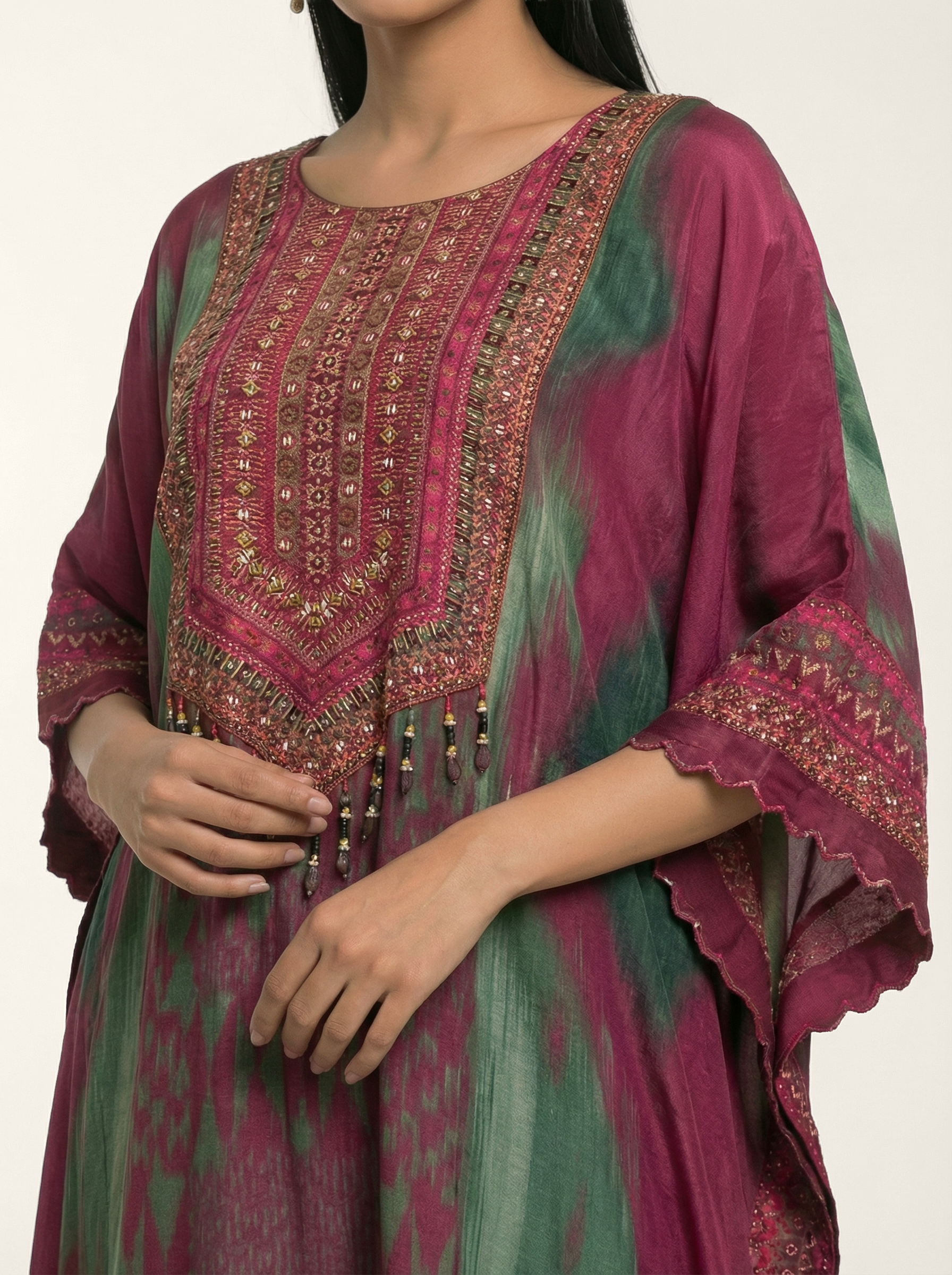 Zariah Kaftan Set - Burgundy