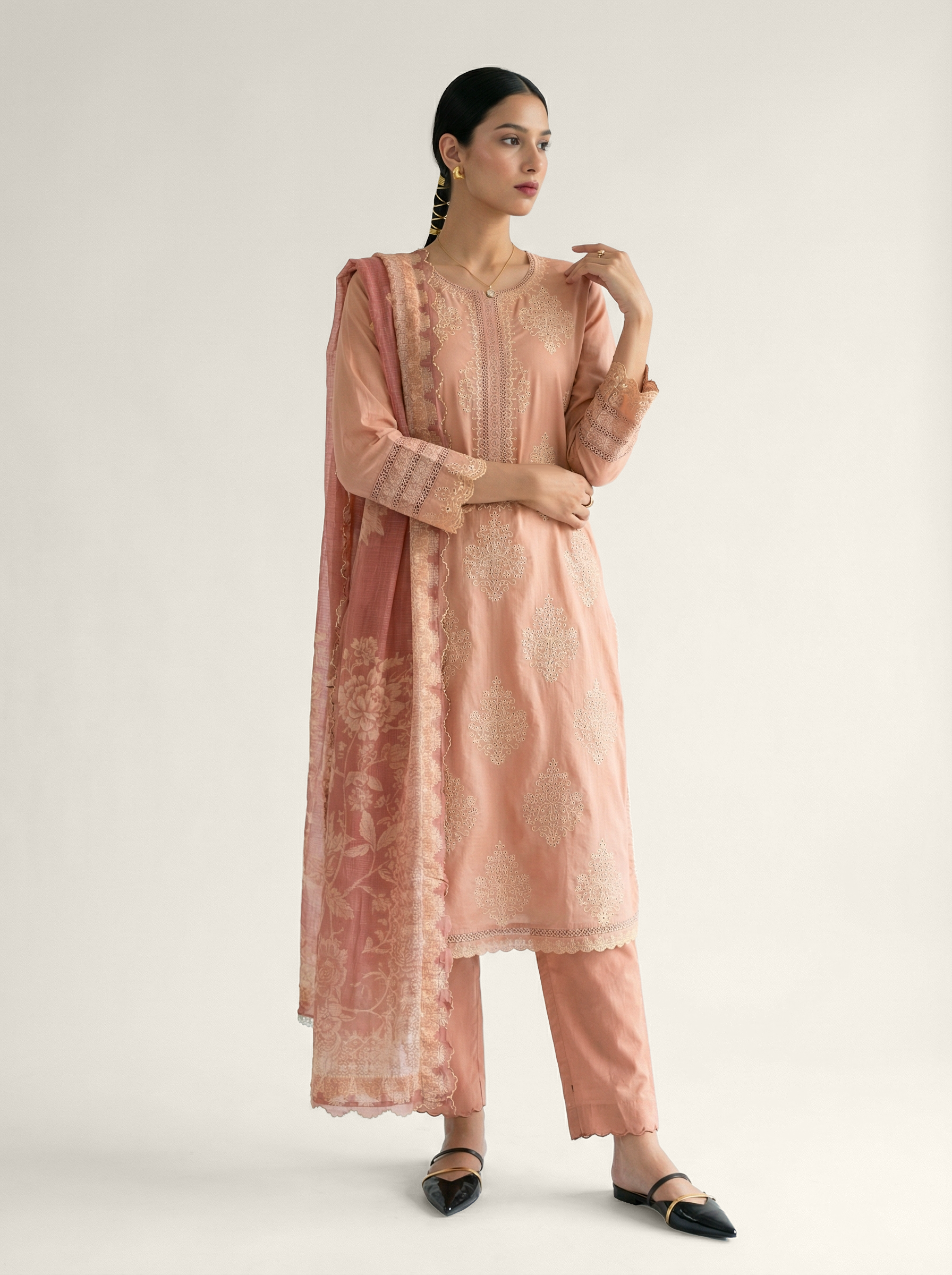 Nirai Kurta Set - Beige