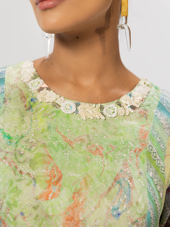 Ivy Mint Green Kurta Set with Dupatta