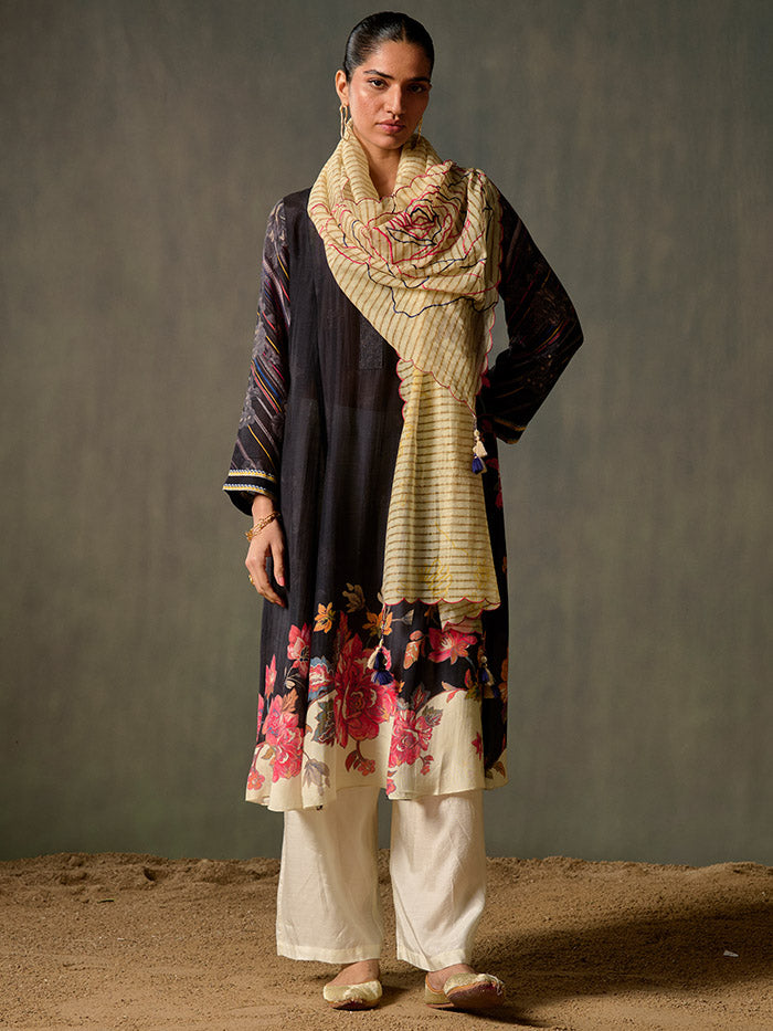 Rozana Dupatta - Cream