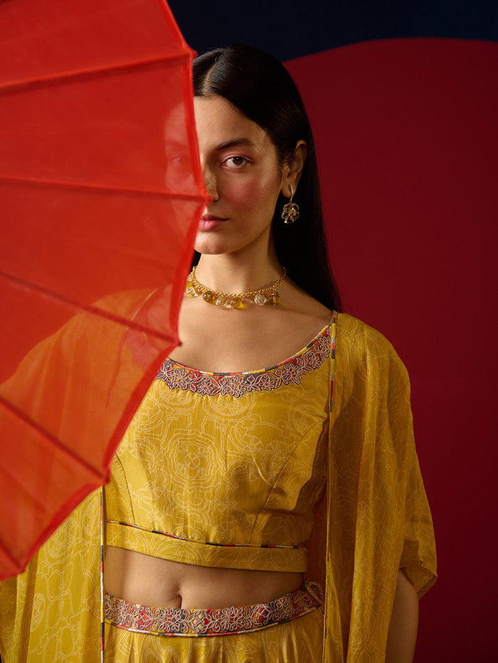 Nilofer Lehenga Set - Yellow