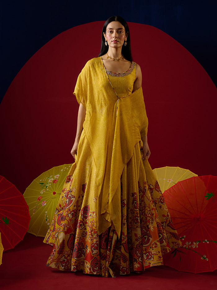 Nilofer Lehenga Set - Yellow