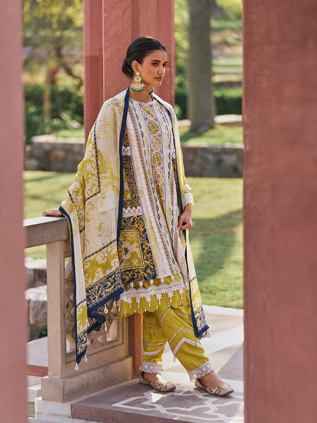 Souda Kurta Set with Dupatta - Green