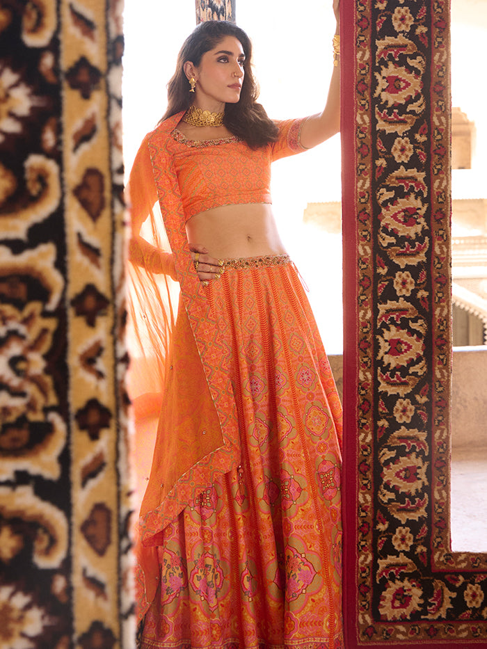 Tarini Lehenga Set - Orange