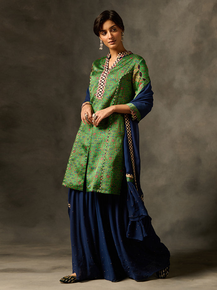 Tisya Kurta Set with Dupatta - Green