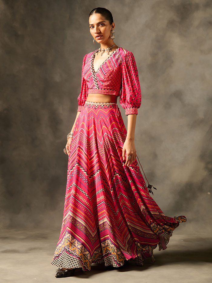 Safar Lehenga Set - Pink