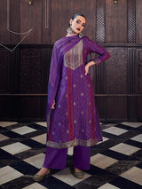 Megha Purple Unstitched Kurta Set| Shop Saundh