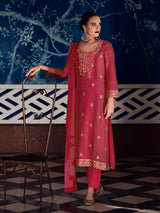 Megha Red Unstitched Kurta Set| Shop Saundh