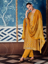 Megha Yellow Unstitched Kurta Set| Shop Saundh