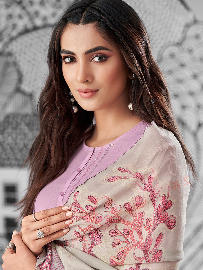 Miraah Purple Unstitched Kurta Set| Shop Saundh