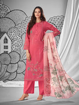 Miraah Pink Unstitched Kurta Set| Shop Saundh