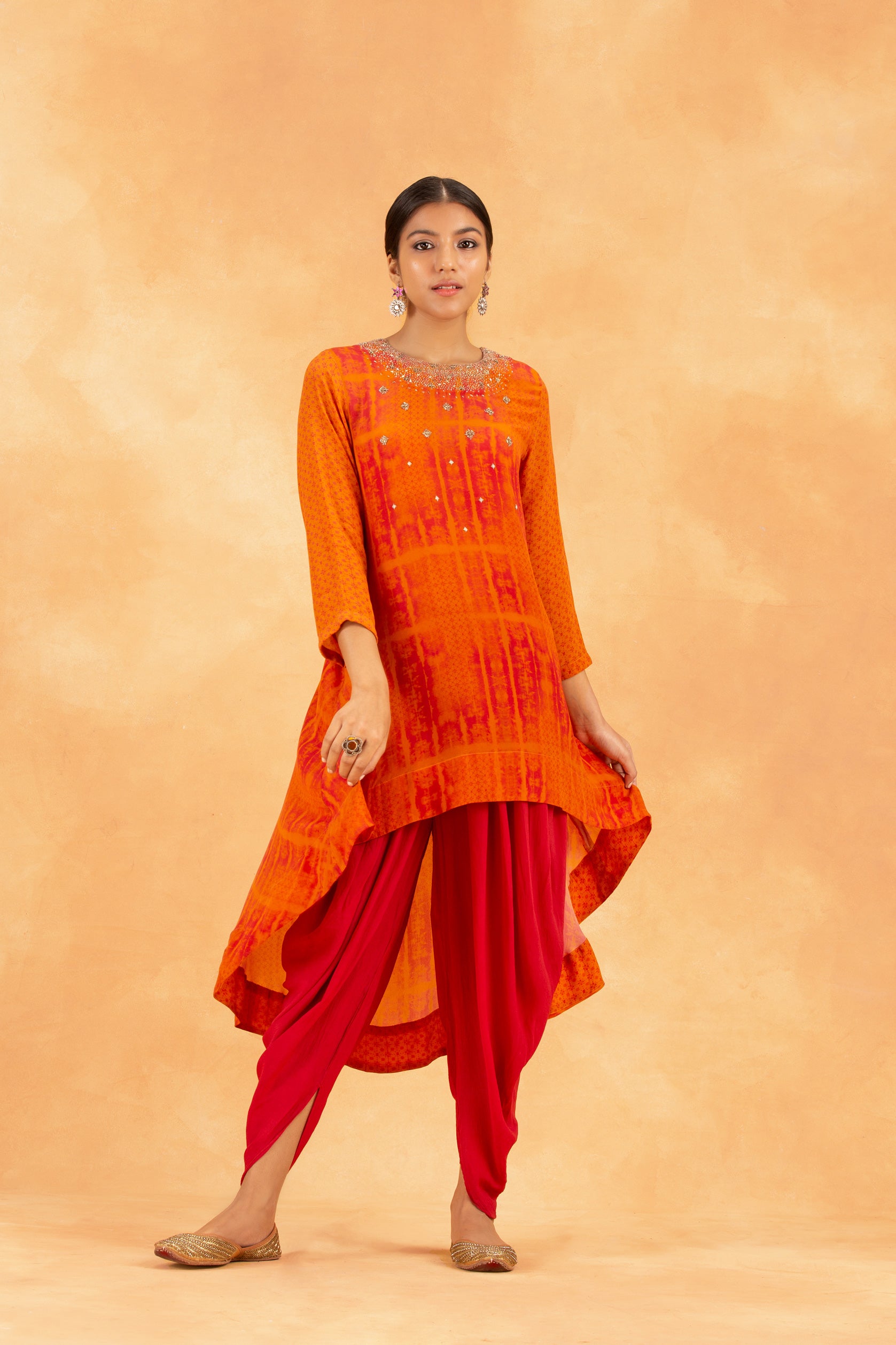 Pitamber Kurta Set - Orange