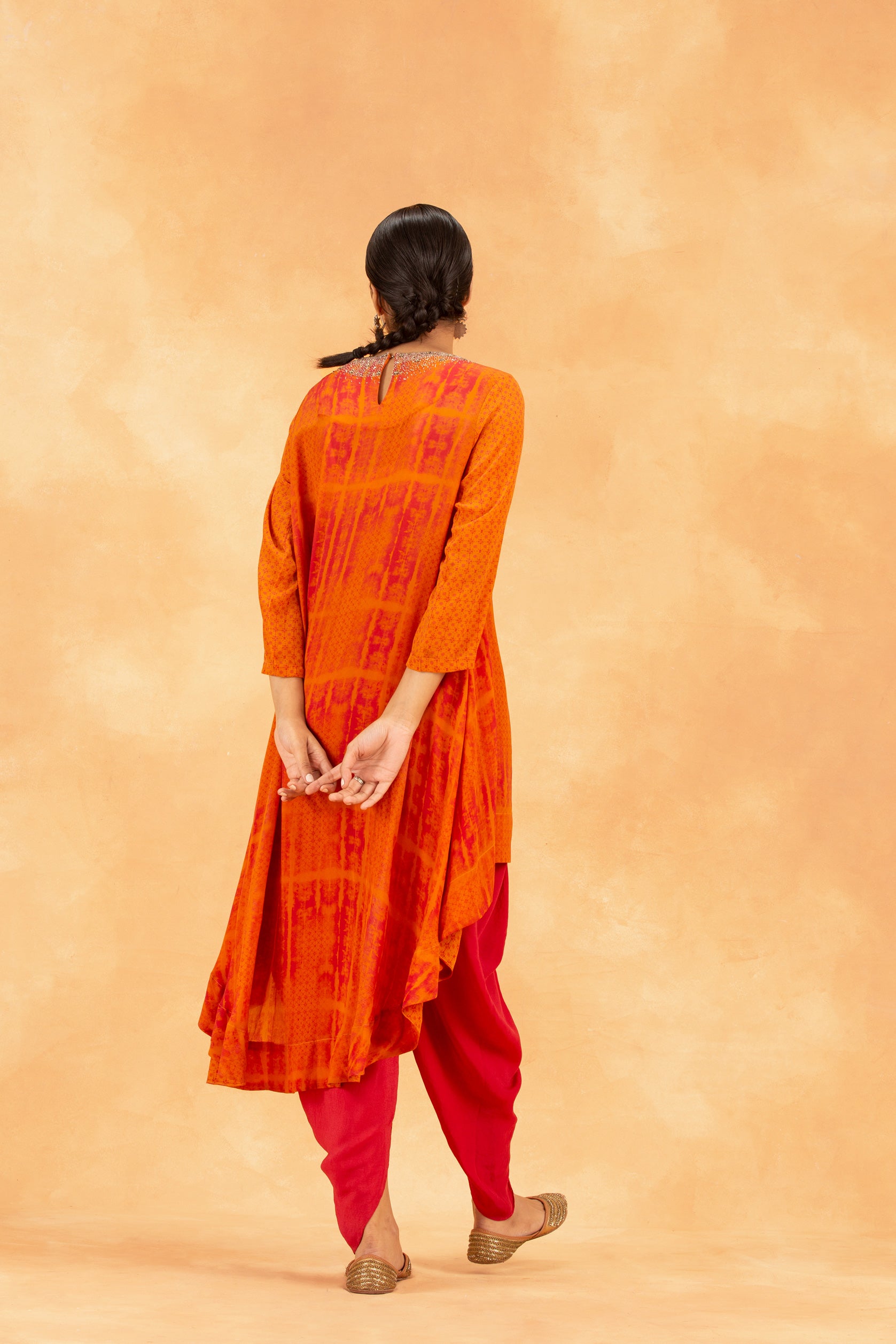 Pitamber Kurta Set - Orange