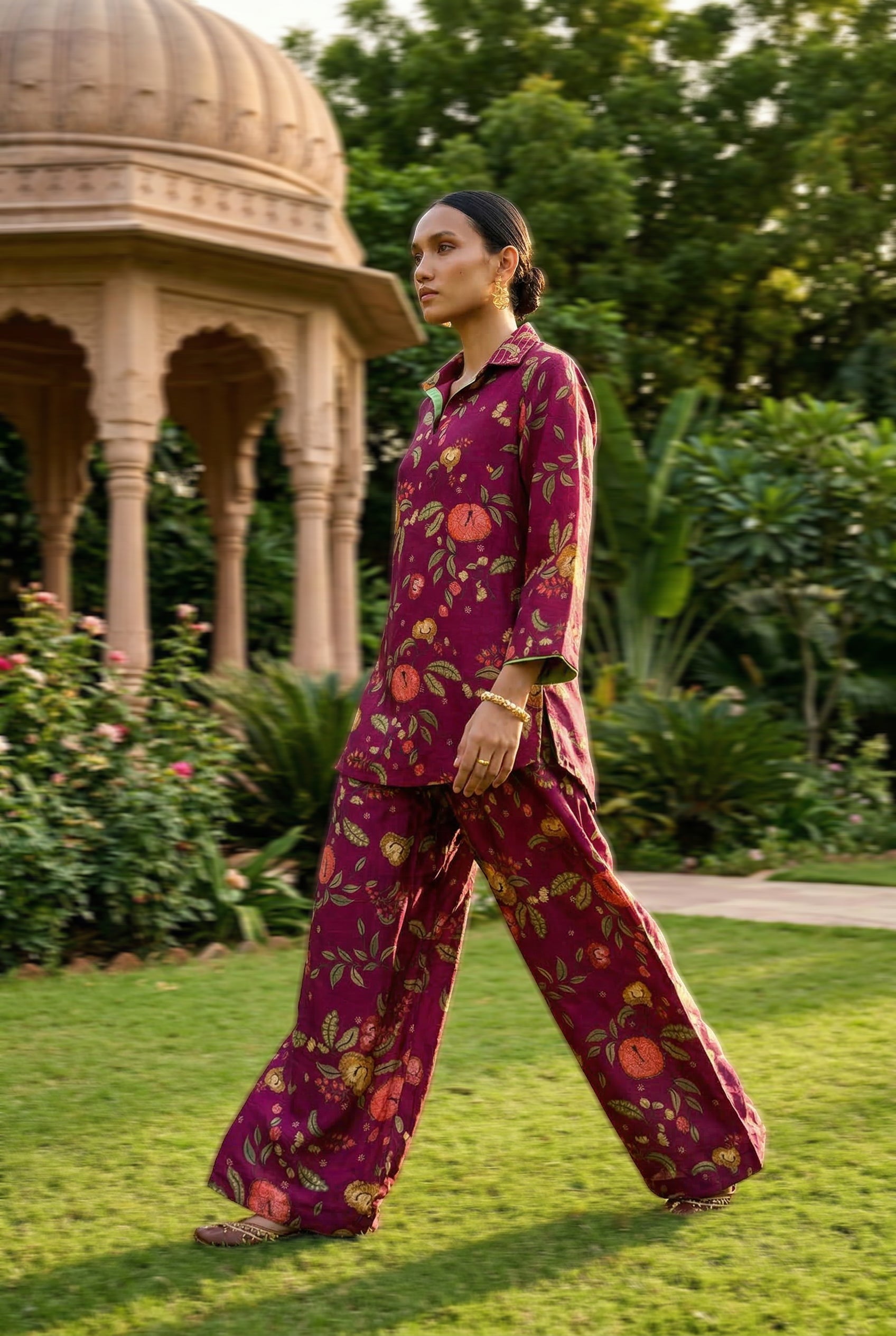 Shaam Co-ord Set - Wine