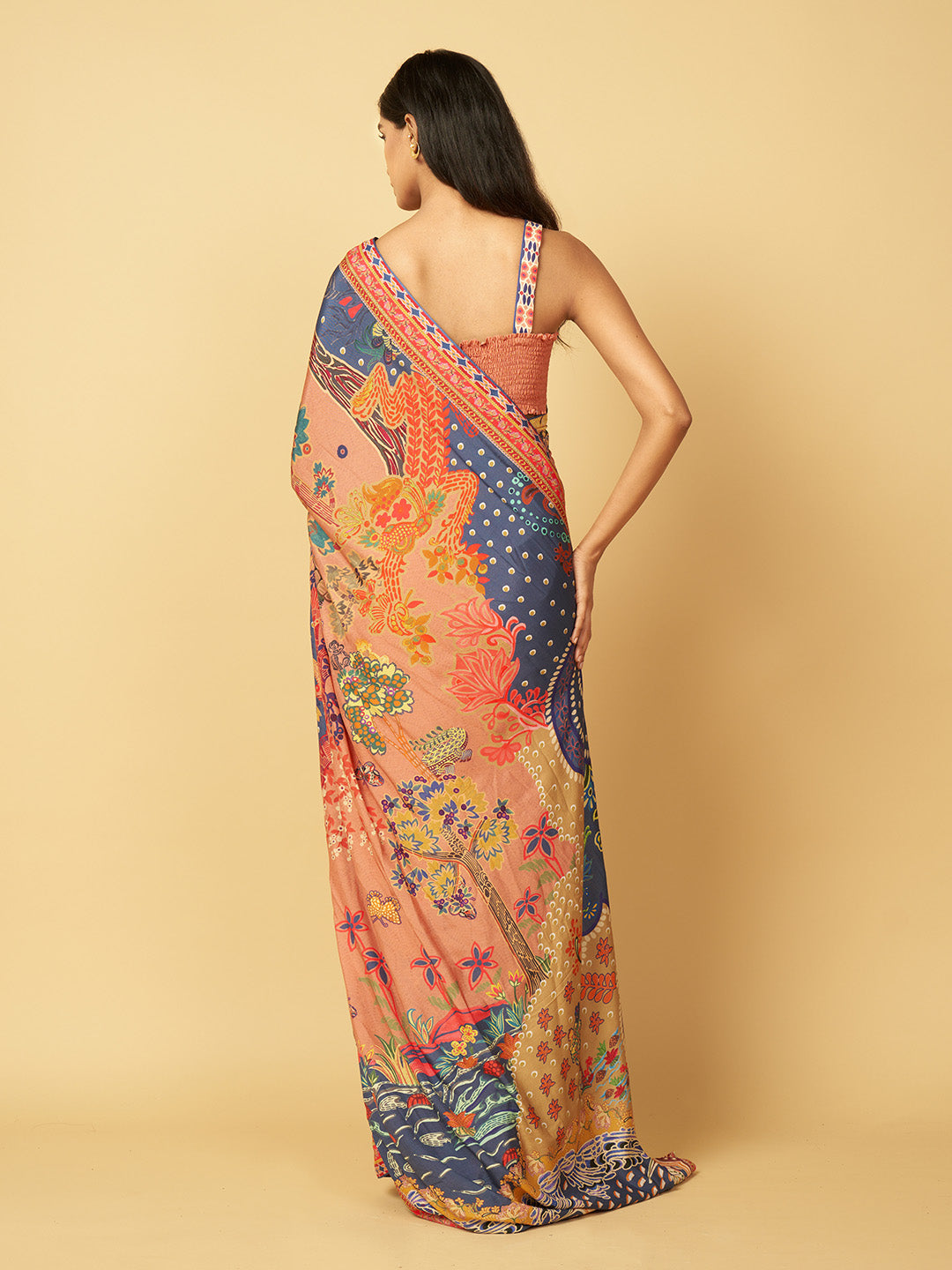 Oceanleaf Saree - Peach