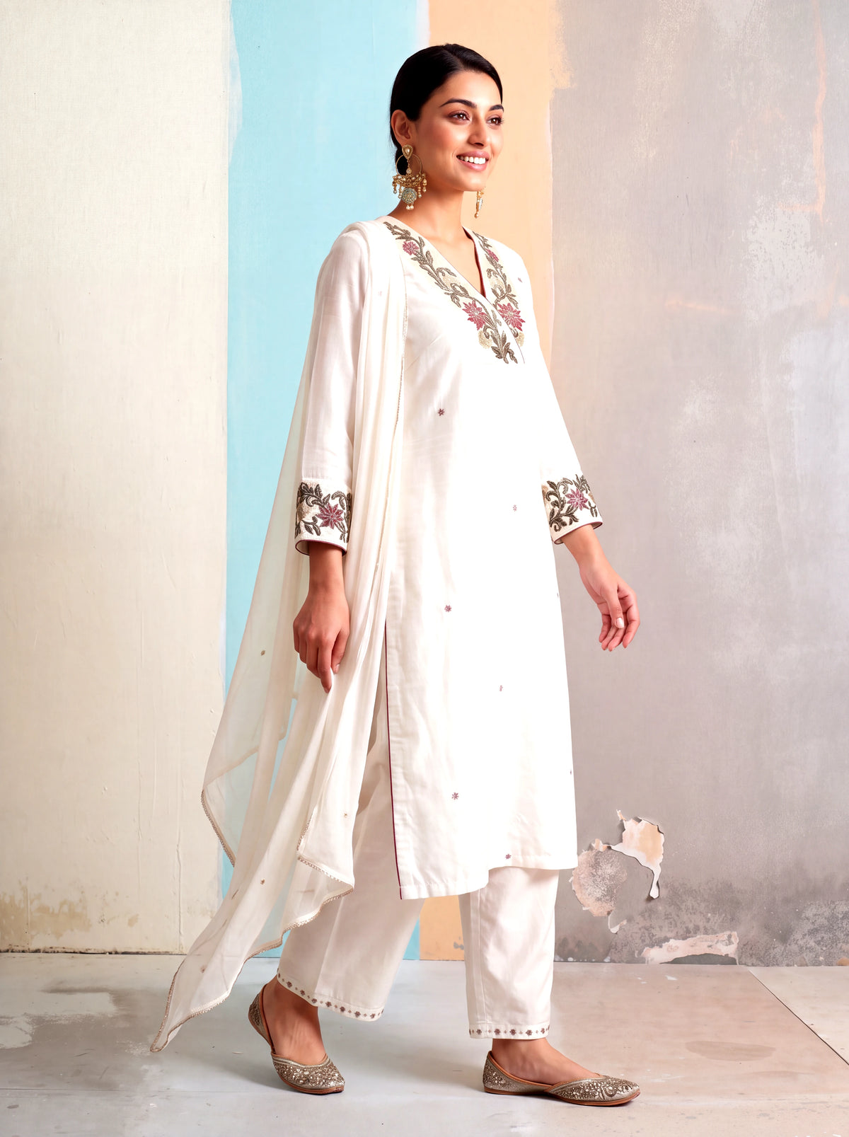 Veya Kalamkari-inspired kurta set-Ivory