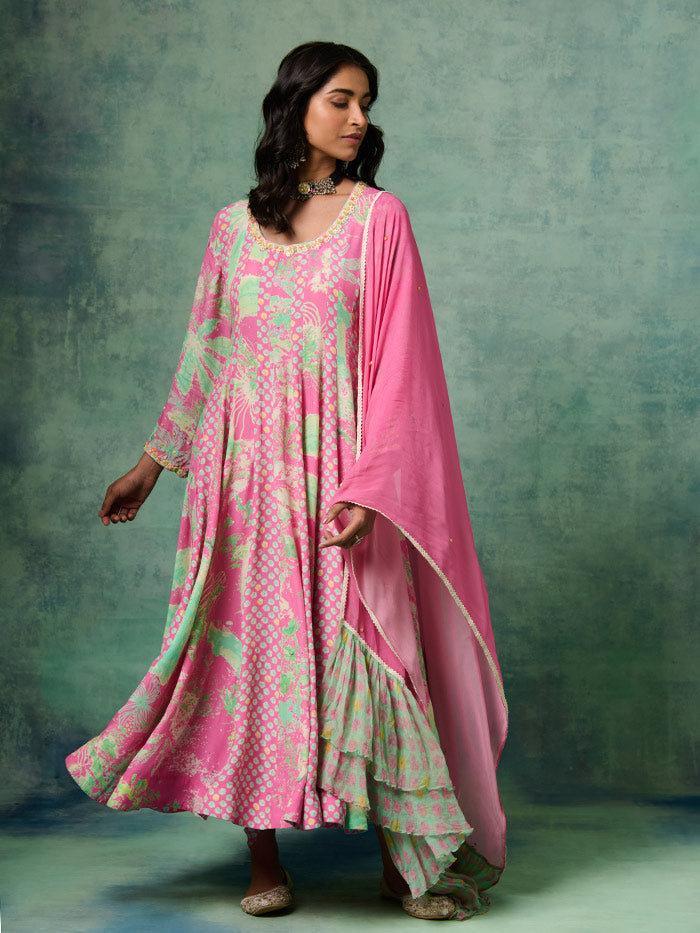 Preet Kurta Set with Dupatta - Pink