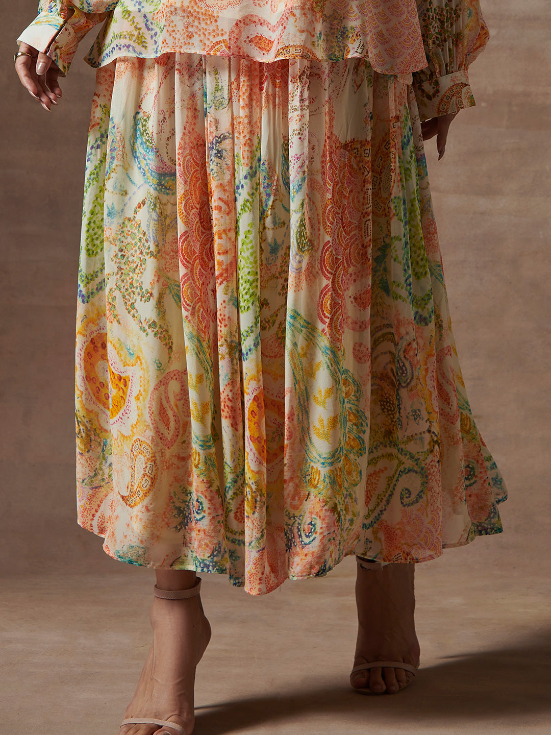 Paisley Midi Skirt - Off-White