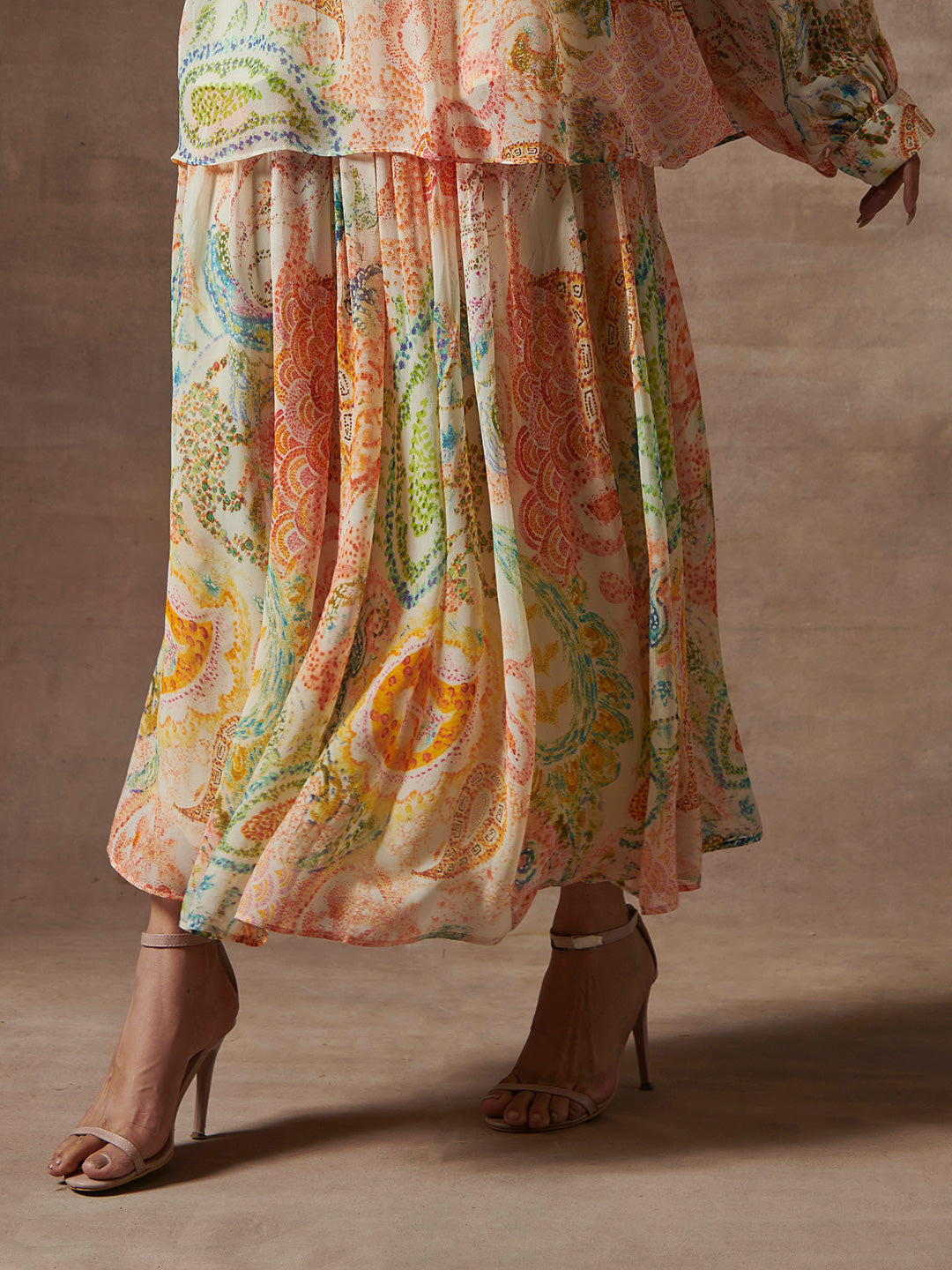 Paisley Midi Skirt - Off-White