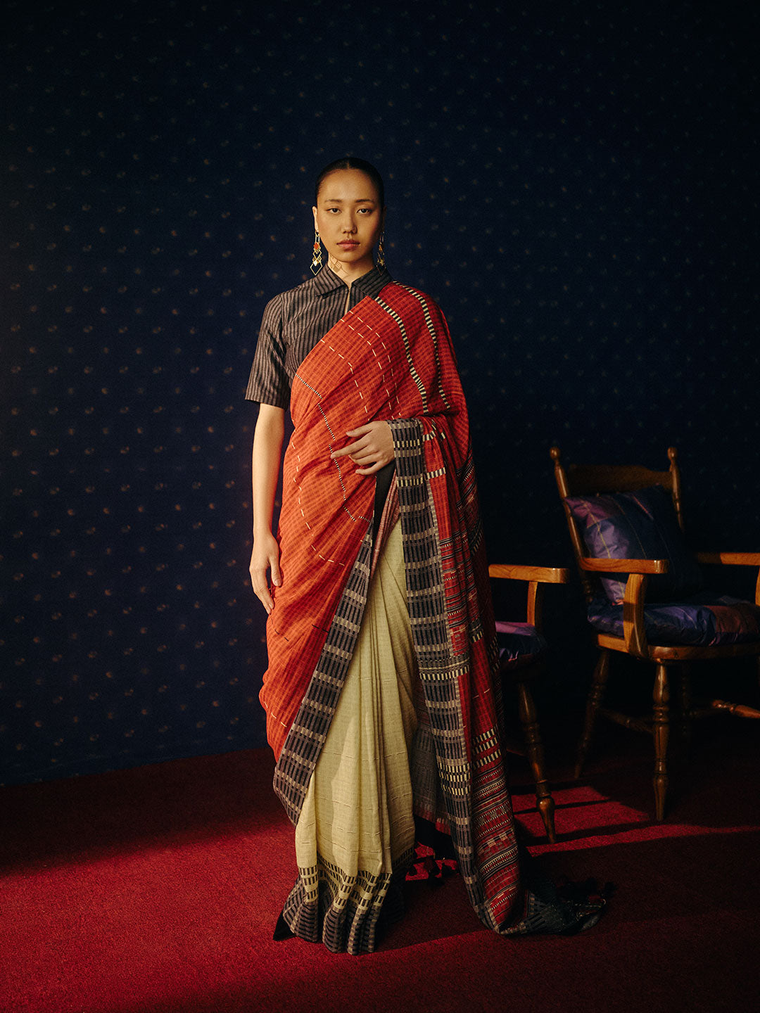 Broadway Saree - Off-White