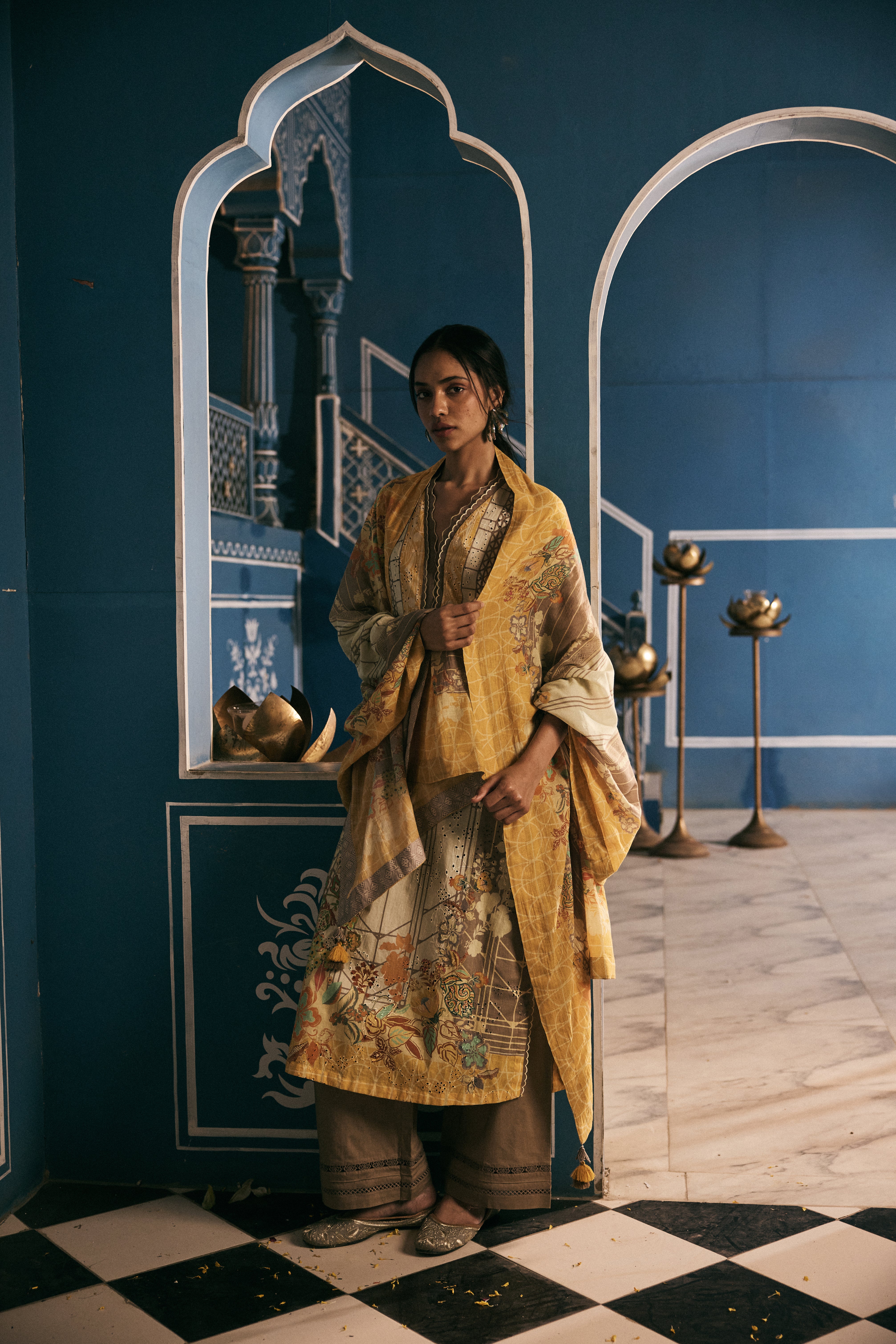 Rait Kurta Set - Yellow