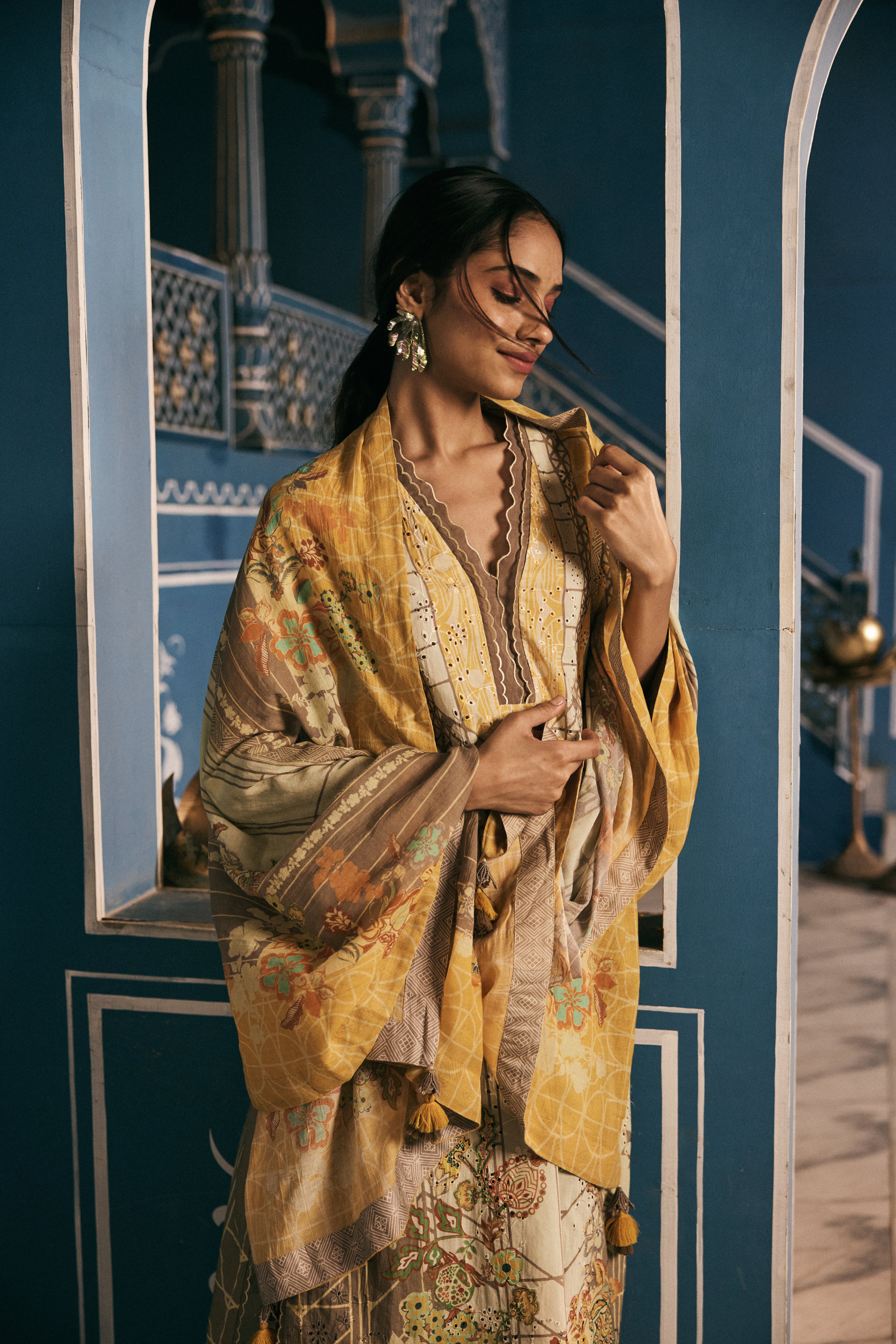 Rait Kurta Set - Yellow