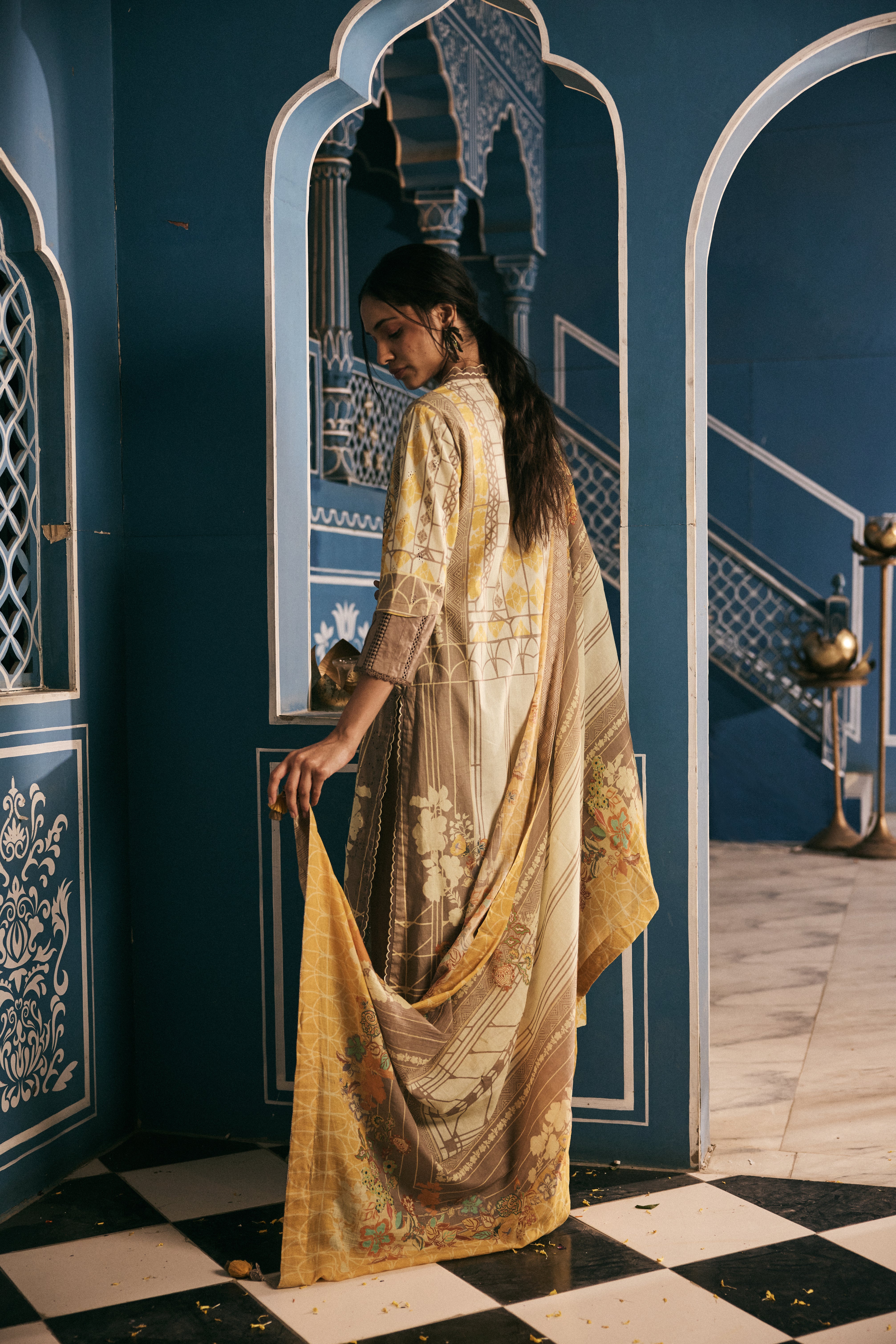 Rait Kurta Set - Yellow