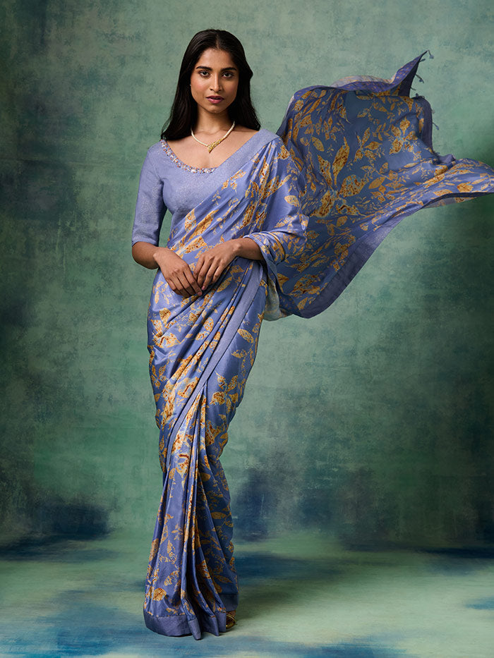 Nargis Purple Pre-stitched Saree | Shop Saundh